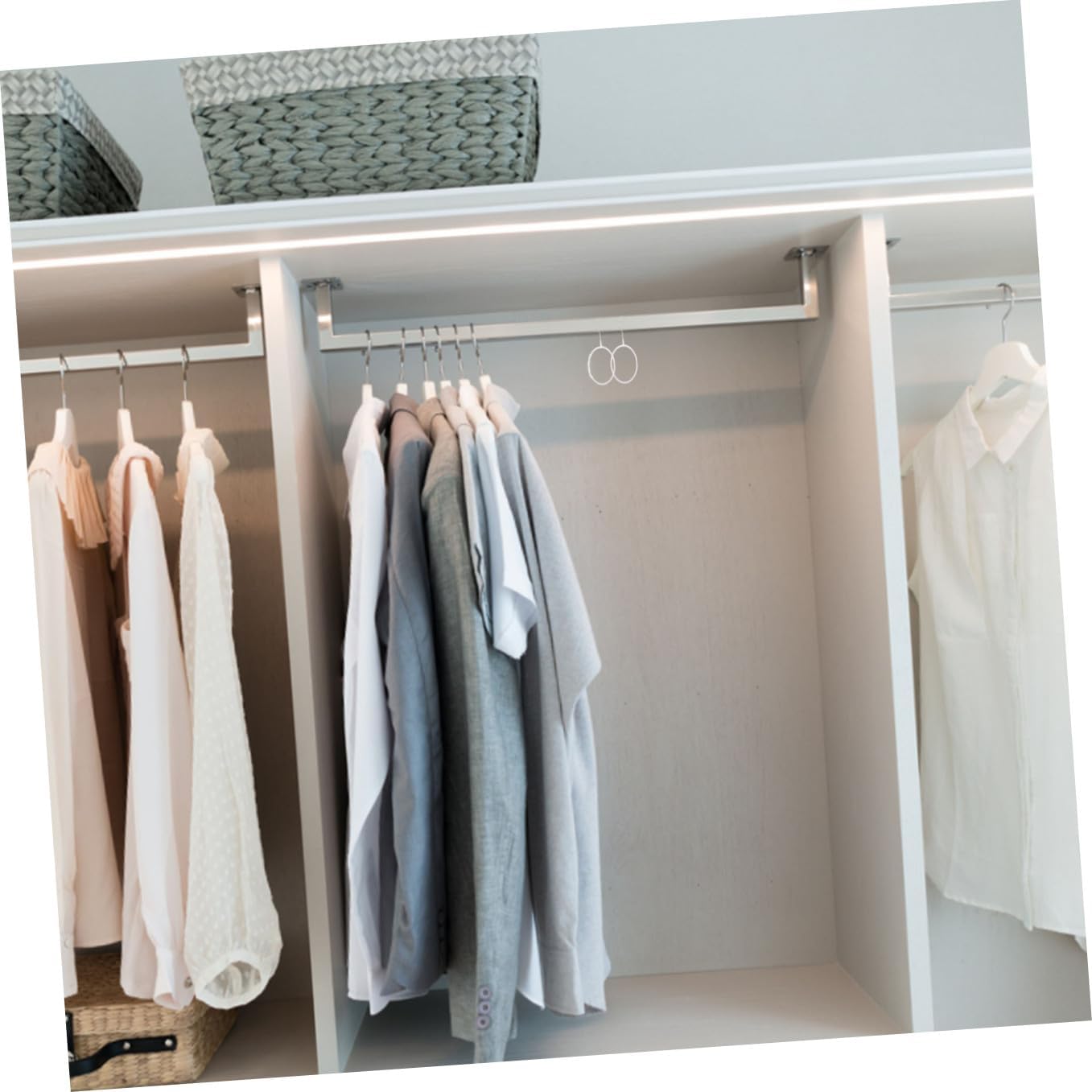 OUNONA 8pcs White Iron Scarf and Tie Hooks Large Non-Slip Organizer for Closet Sturdy Tie Scarf Storage Rack for Neckties Shawls and Accessories