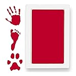 Large Clean Touch Ink Pad for Baby Handprints and Footprints - Inkless Infant Hand & Foot Stamp - Safe for Babies, Doesnt Touch Skin - Perfect Family Memory or Gift, Red Print Kit by Tiny Gifts