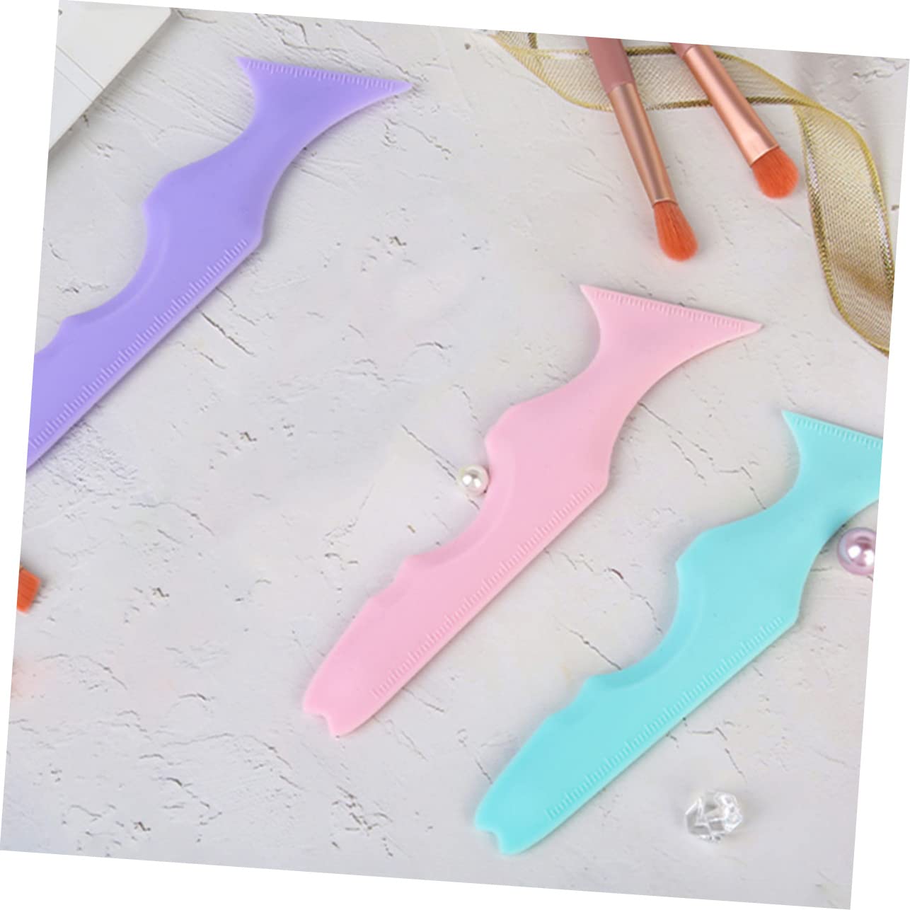 Housoutil 6 Pz Righello Di Bellezza in Silicone Forniture Per Il Trucco Stencil Per Eyeliner Per Gli Occhi Strumento Per Stencil Per Eyeliner Ombretto Pigro Gel Di Silice Cosmetico Carlo