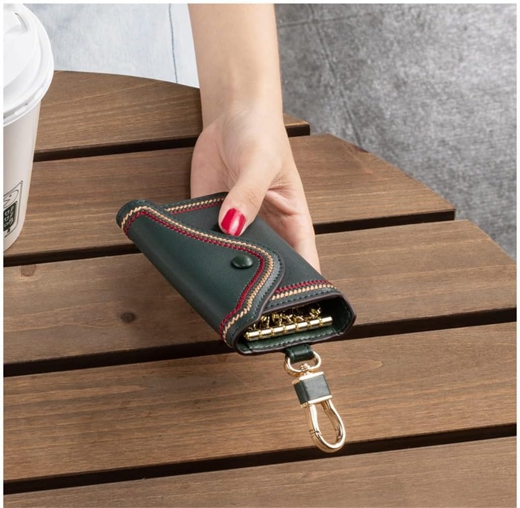 JSEIAJB Key Case Women's Leather Card Holder Key Holder Two-in- Compact Mini Multifunctional Storage Bag