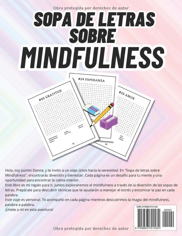 Miniatura 2 de Sopa de letras sobre Mindfulness Calma la mente y el alma, palabra a palabra (Spanish Edition)