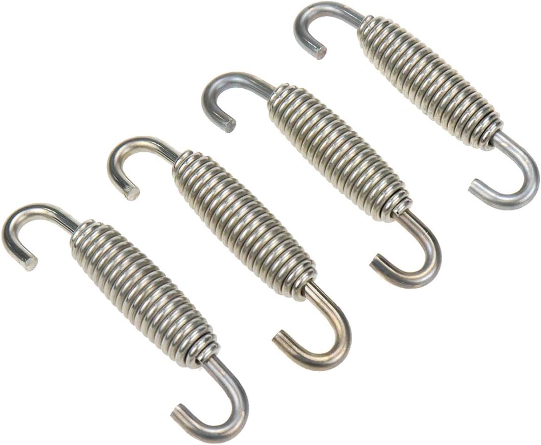 Motorcycle Exhaust Muffler Spring Stainless Steel Spring Hooks, 58mm Total Length, Pack of 4