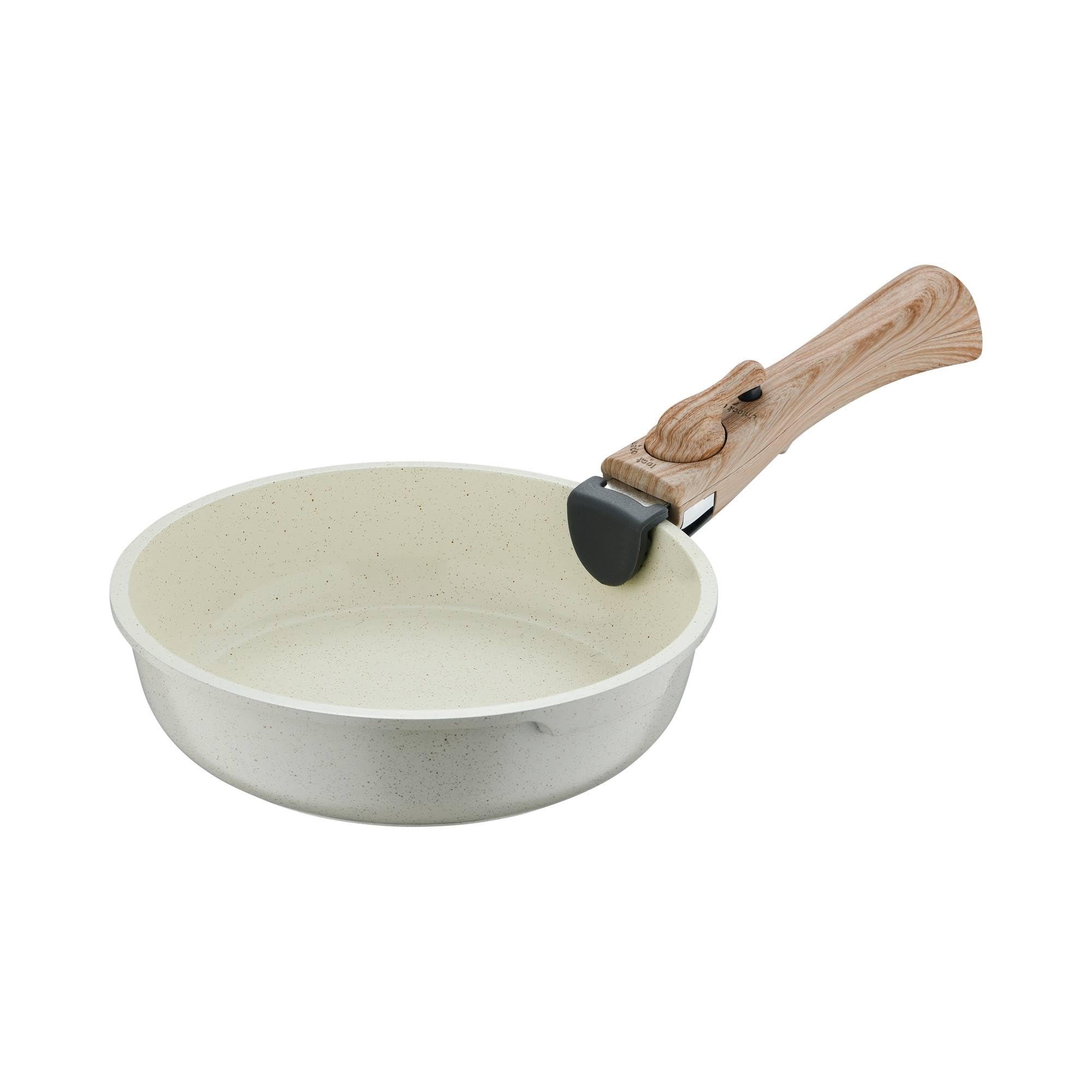 Bergner Click&Cook Juego de 2 Sartenes Ø22Ø26cm Aluminio fundido Blanco + Mango desmontable