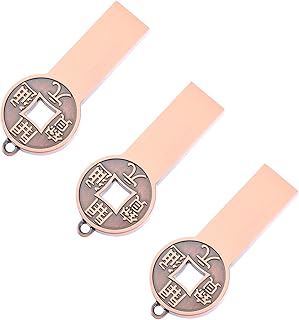 Gatuida 6 Peças De Moeda De Cobre Concha De Disco U Moedas Chinesas Pen Drive Drives USB Dados Pen Drive USB Capa De Disco U Caixa De Disco U Liga De Zinco Acessórios De Disco USB Disco