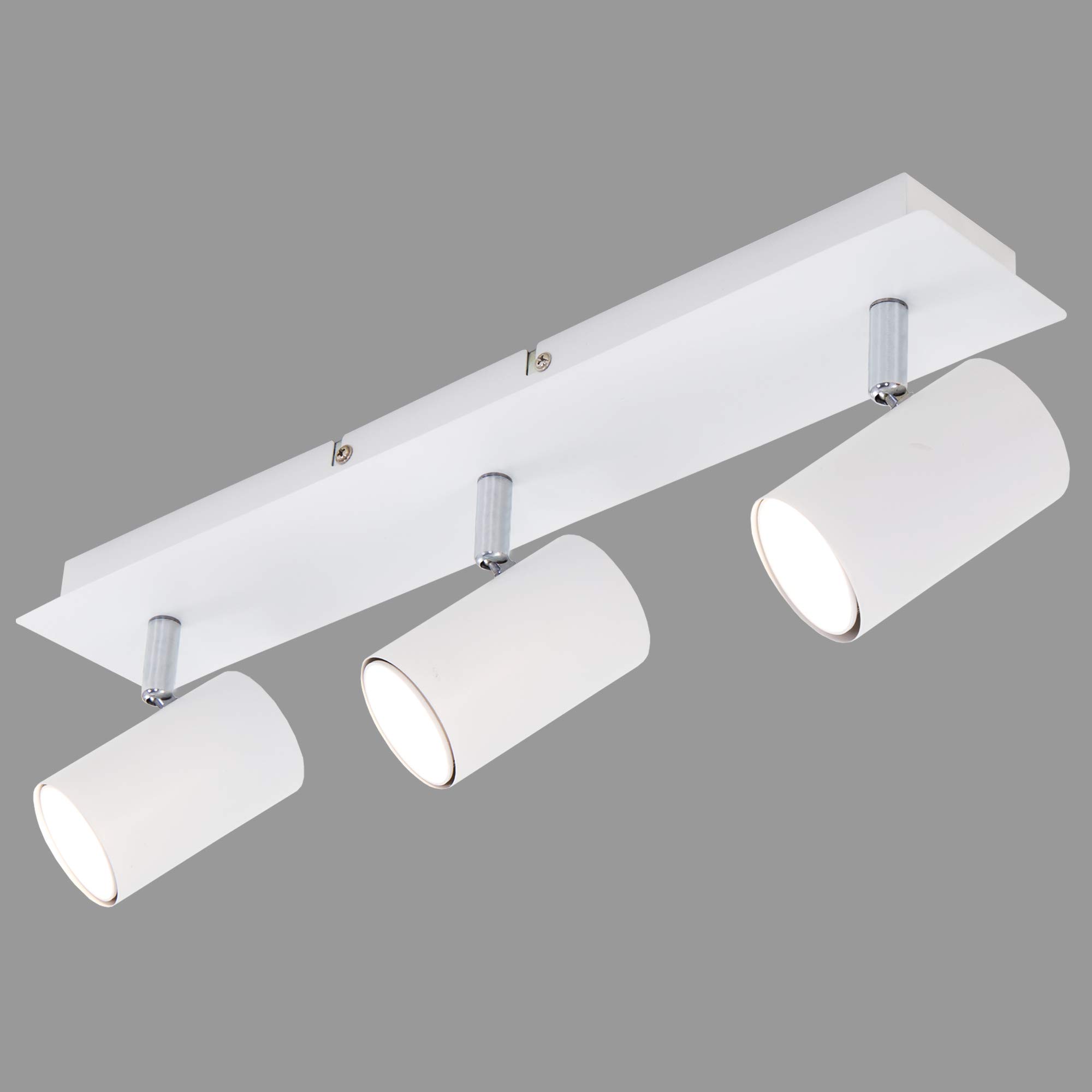 BrilonerLeuchten Ceiling Spotlight 3-Bulb GU10 Max. 40 Watt, White, Metal