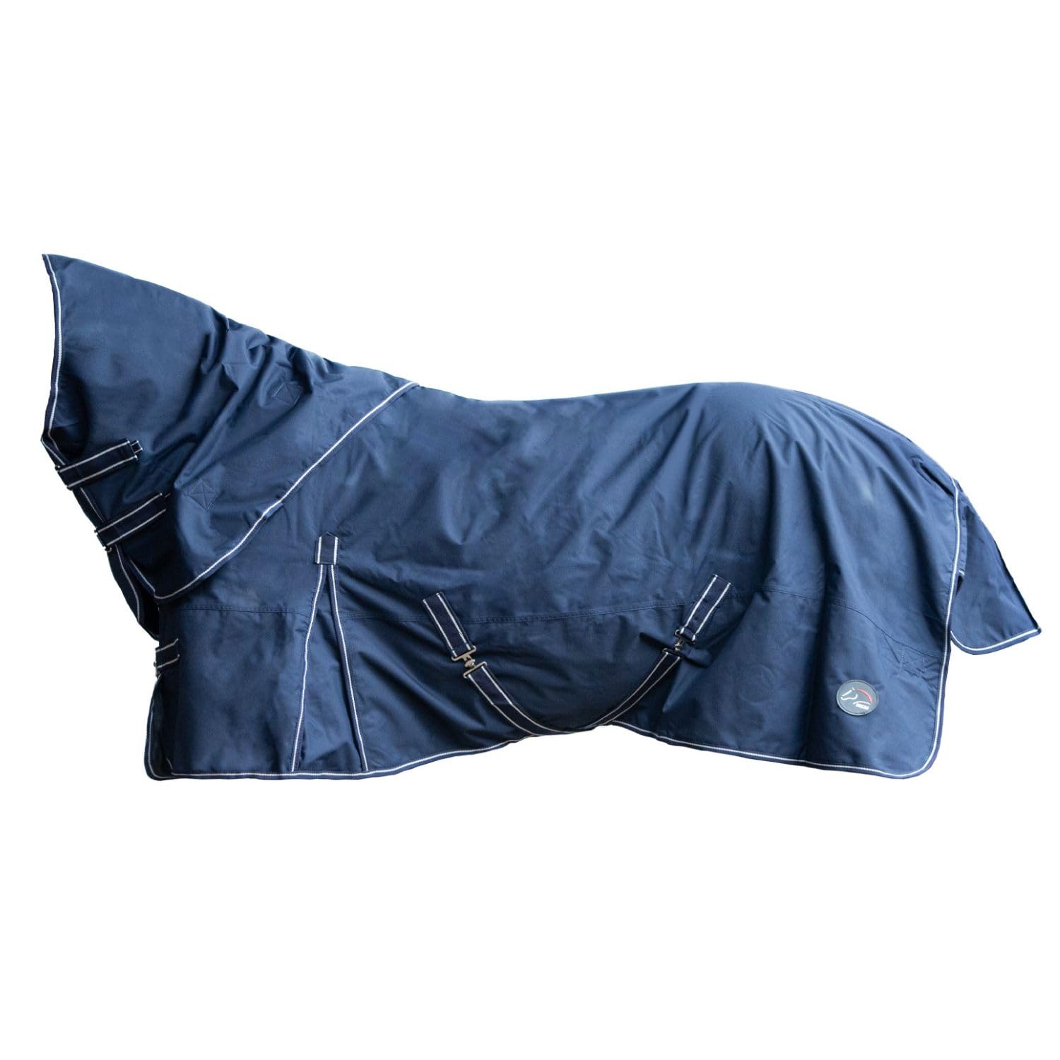 HKM 10392 Outdoordecke, abnehmbares Halsteil, 300g Füllung, Pferdedecke Blau, 155