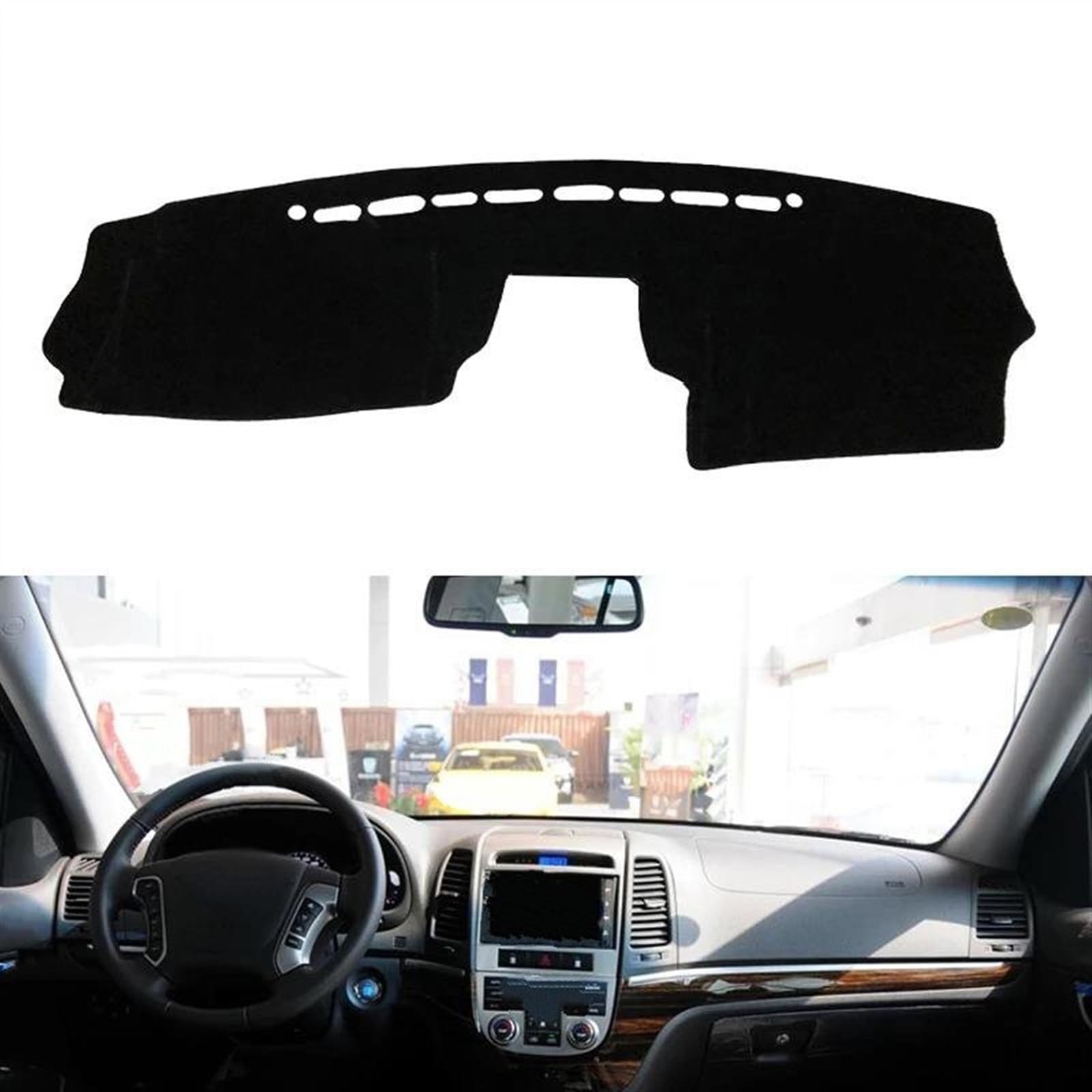PIWINE Car Dashboard Cover Dash Mat For Hyundai For Santa Fe 2007