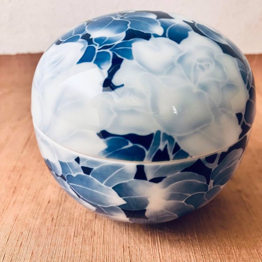 Amazon.co.jp: (共箱あり) 深川製磁 球体蓋物 古代バラ 古代薔薇