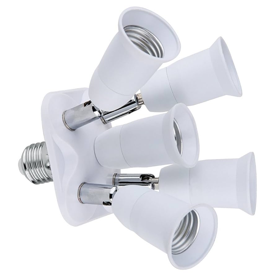 LEDライト E26ソケット 三つ葉型5個セット Amazon.co.jp: LED電球専用 5分岐ソケット E26/E27口金対応 照射