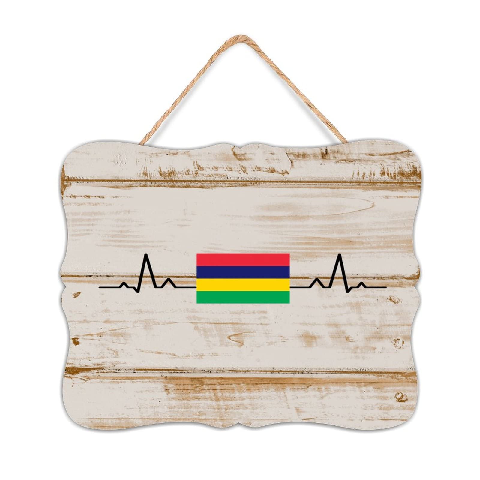 Mauritius Rustic Decor Signs Vintage Wooden Signs Custom World State Map Flag Wall Art Wood Plaque Sign Home Decor for Bedroom Cabin 8x10 Inch