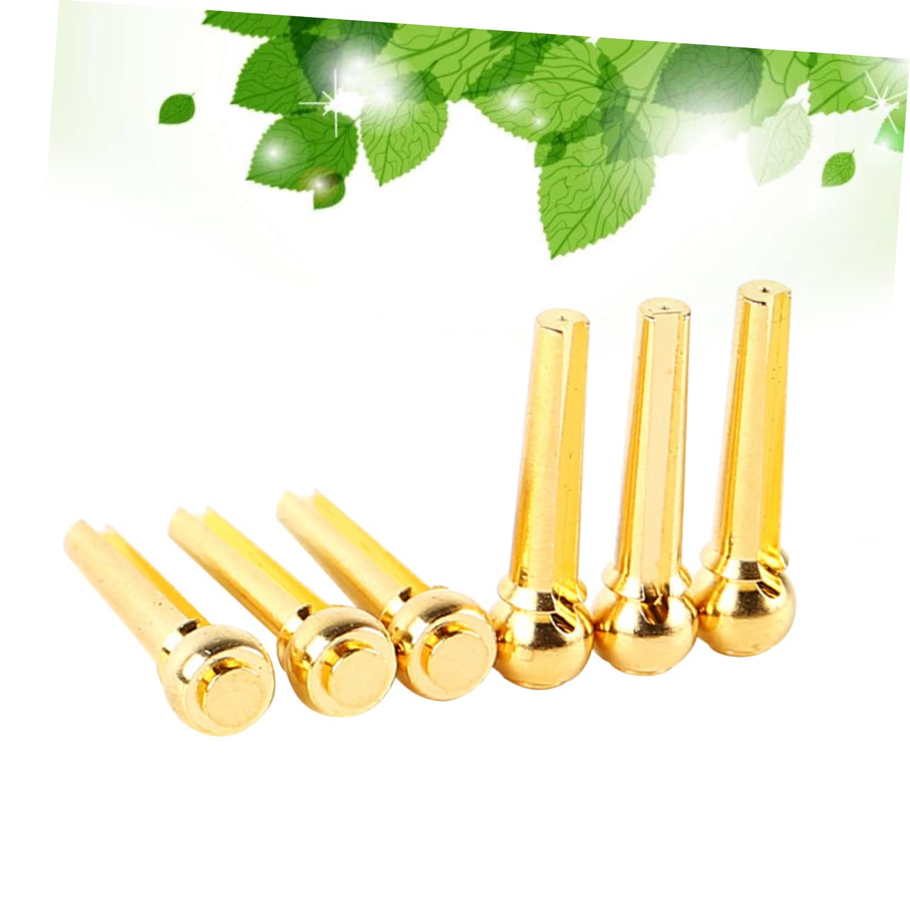Yardwe 6pcs Acoustic Guitar Bridge Pegs Replacement Brass Guitar String Studs for and Bass