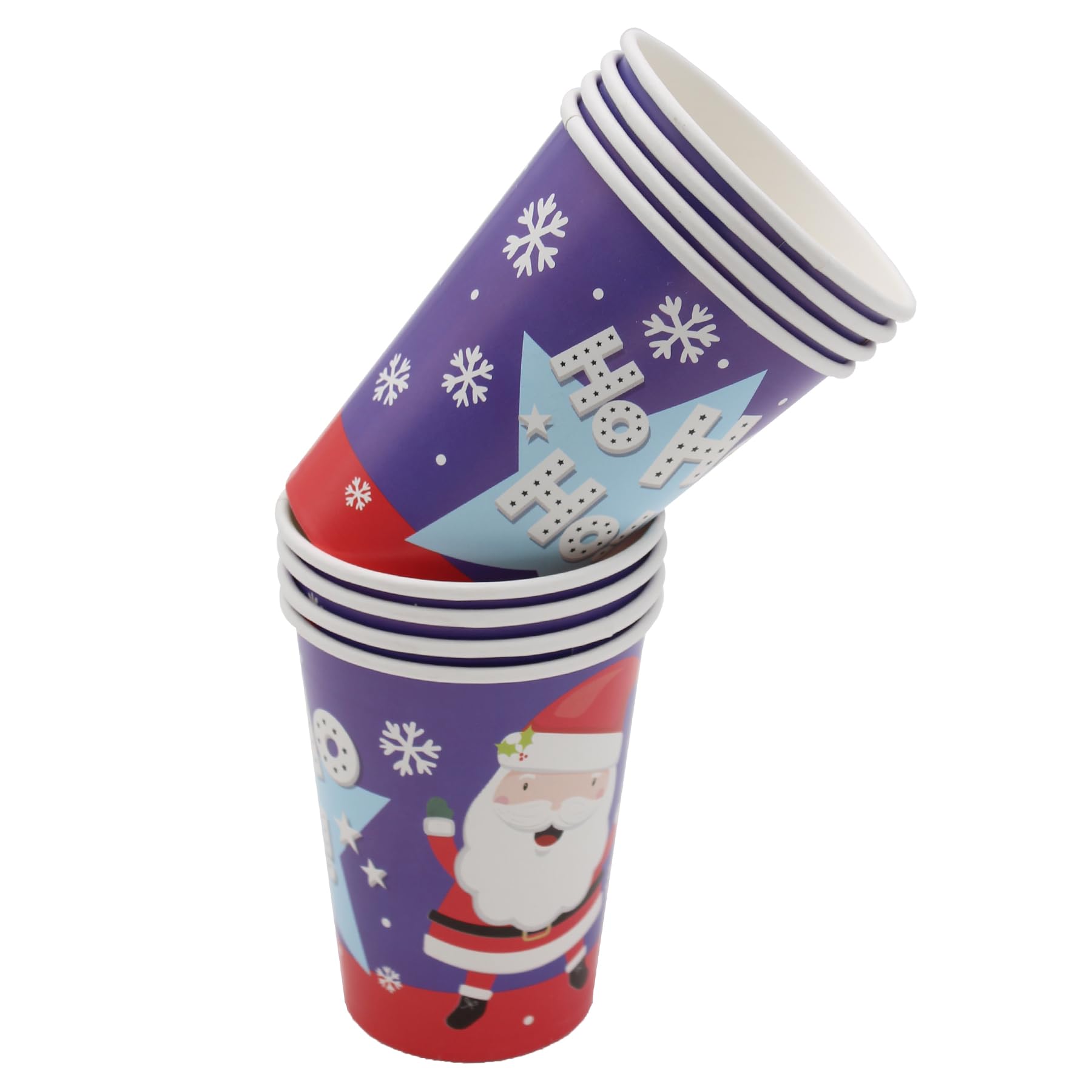 Widdle Gifts Christmas Disposable Party Tableware Santa Design - (8 Pack Cups 8585)