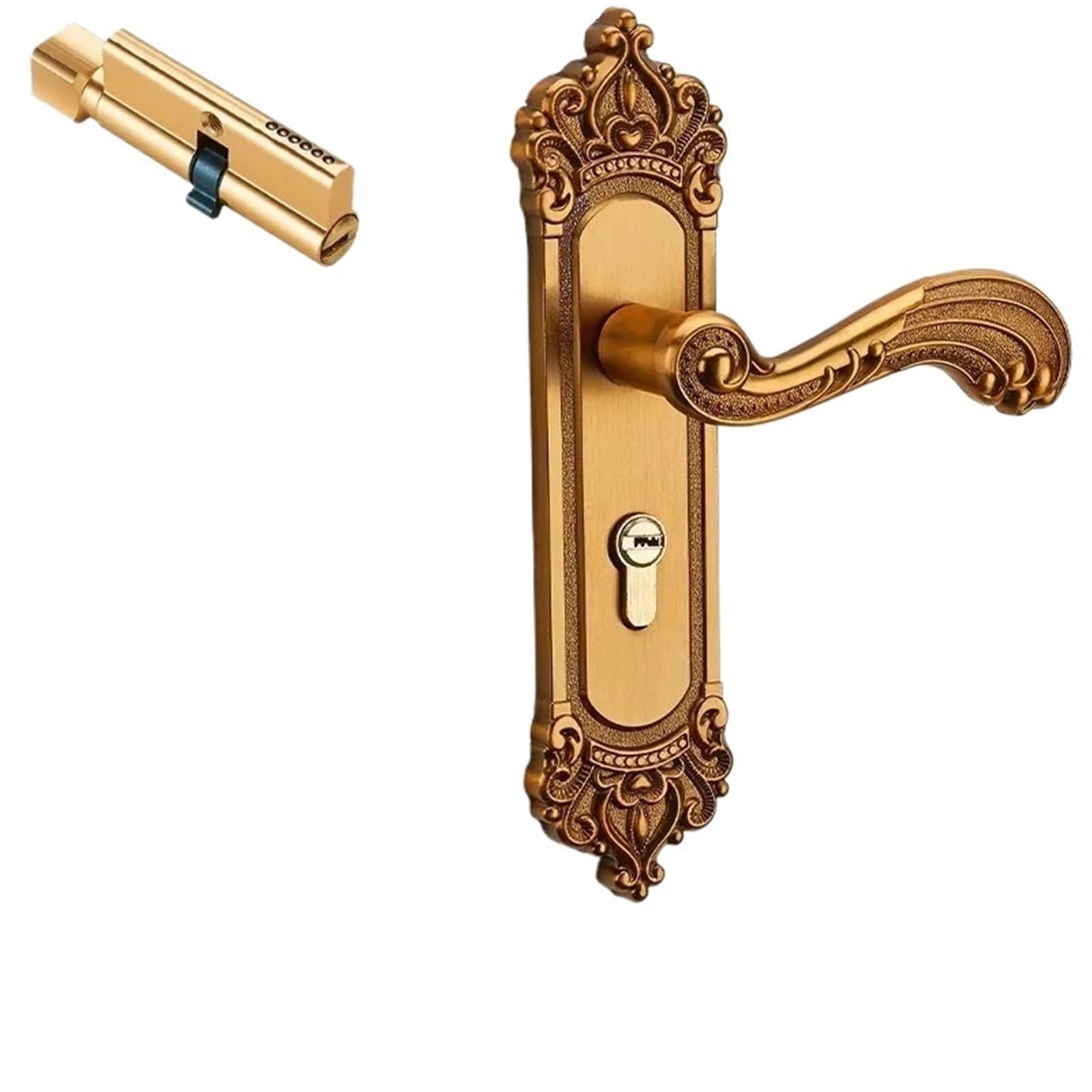 Yshiuol F Door Handles Vintage Mute Bedroom Door Handle Security Lock Split Silent Interior Urniture Or Home And Office(F)