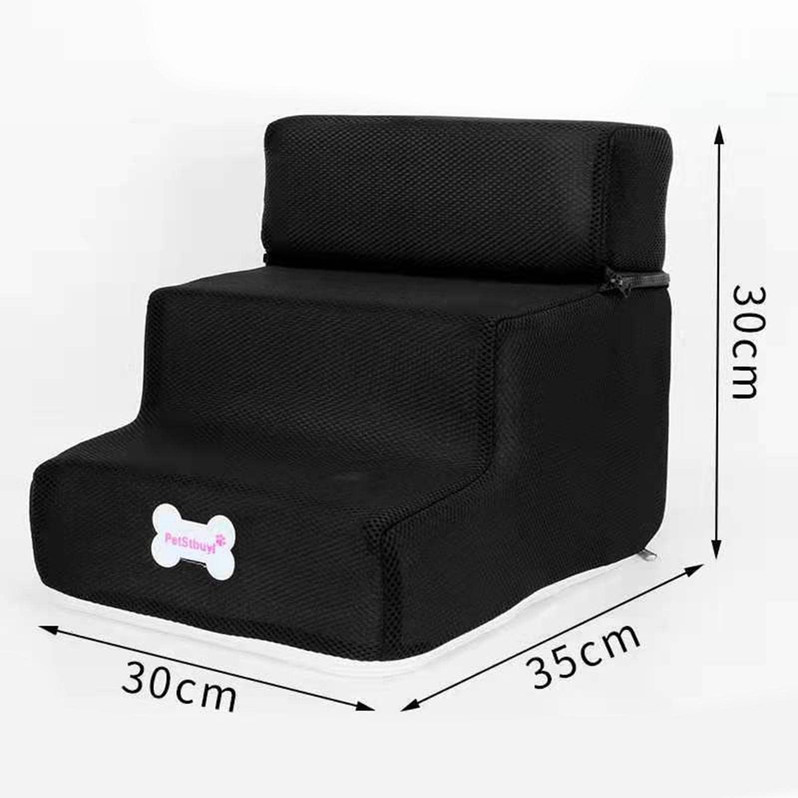 Scaletta per Animali Gradini Cani Gatti Letto Divano Cuccia Spugna Antiscivolo Lavabile Rivestimento Traspirante Tre Livelli Adattabili Supporto,