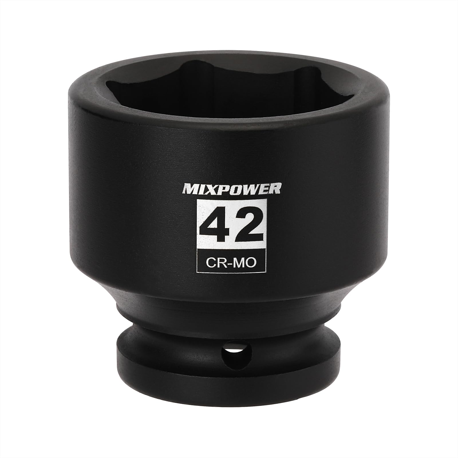 MIXPOWER 3/4" Drive Shallow Impact Socket, 42mm, CR-MO, Metric, 6 Point, Axle Nut Impact Grade Socket for Easy Removal