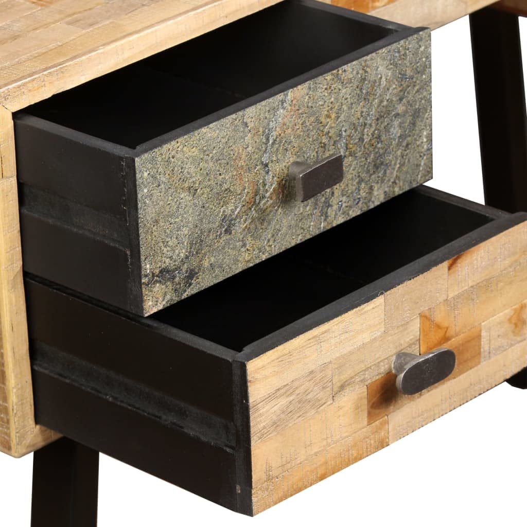 Tavolo Soggiorno Scrivania Salvaspazio Banco Da Lavoro Tavolo Consolle Scrivania in Legno Massello di Teak di Recupero 110x50x76 cm per Camera Da Letto Studio Soggiorno Sala Studio