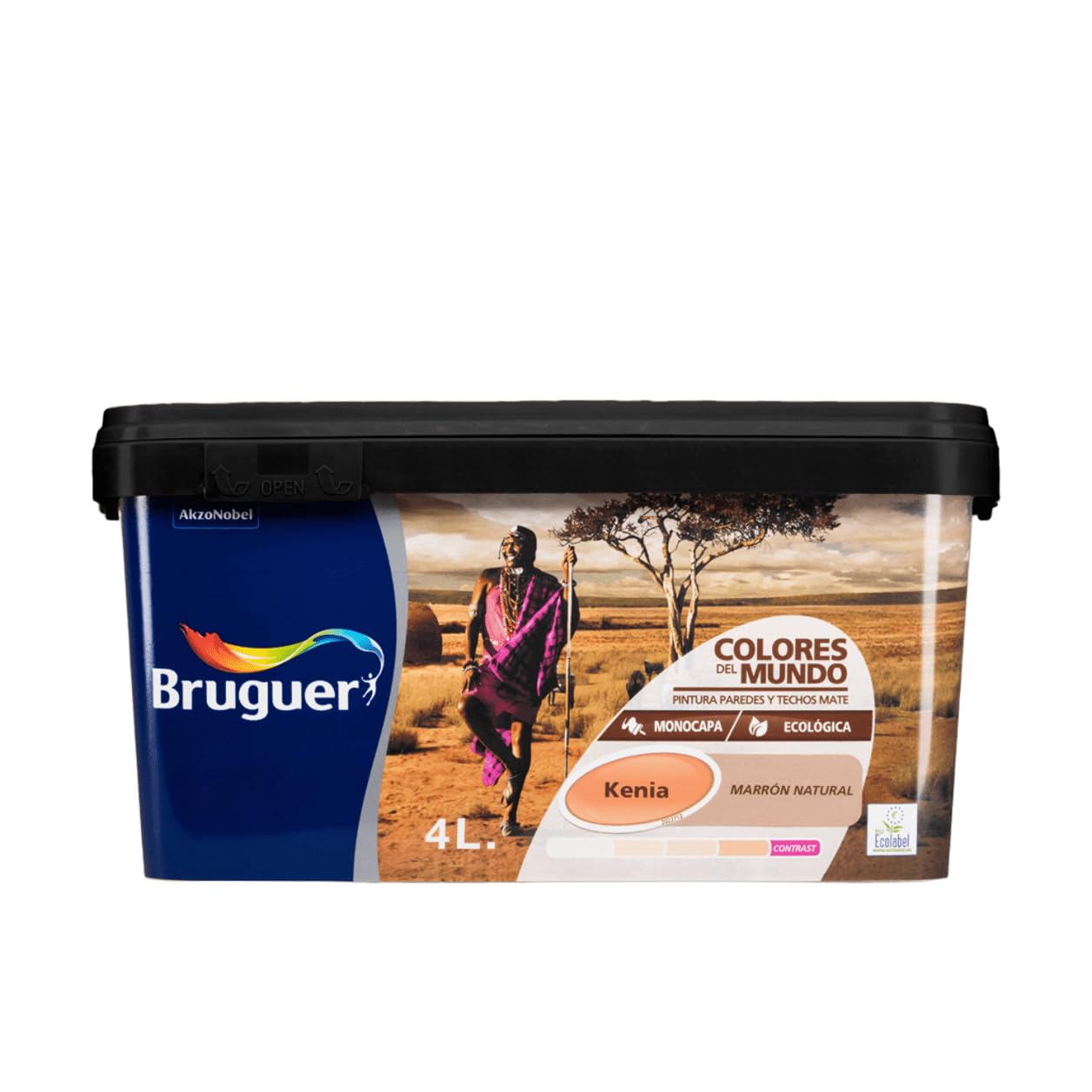 Bruguer Colores del Mundo Pintura para paredes monocapa Kenia Marrón Natural 4 L
