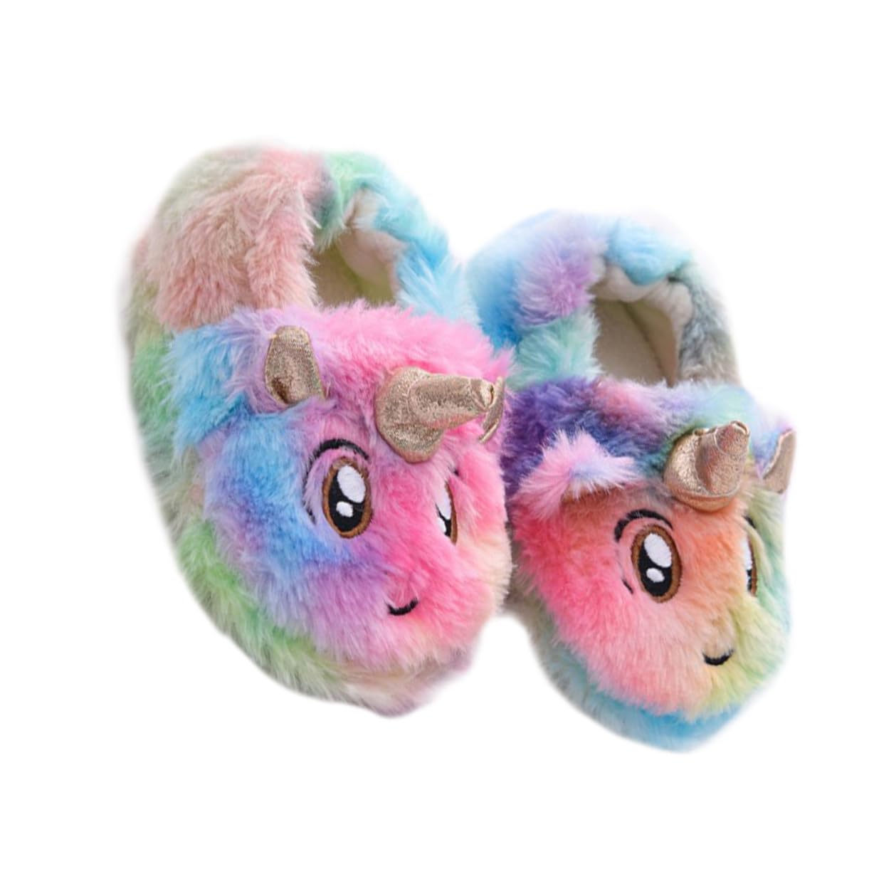 Homoyoyo Unicorn Slippers Set Newborn Boys and Girls Soft Plush Slippers Winter Warm Boys and Girls Indoor Footwear for Toddlers