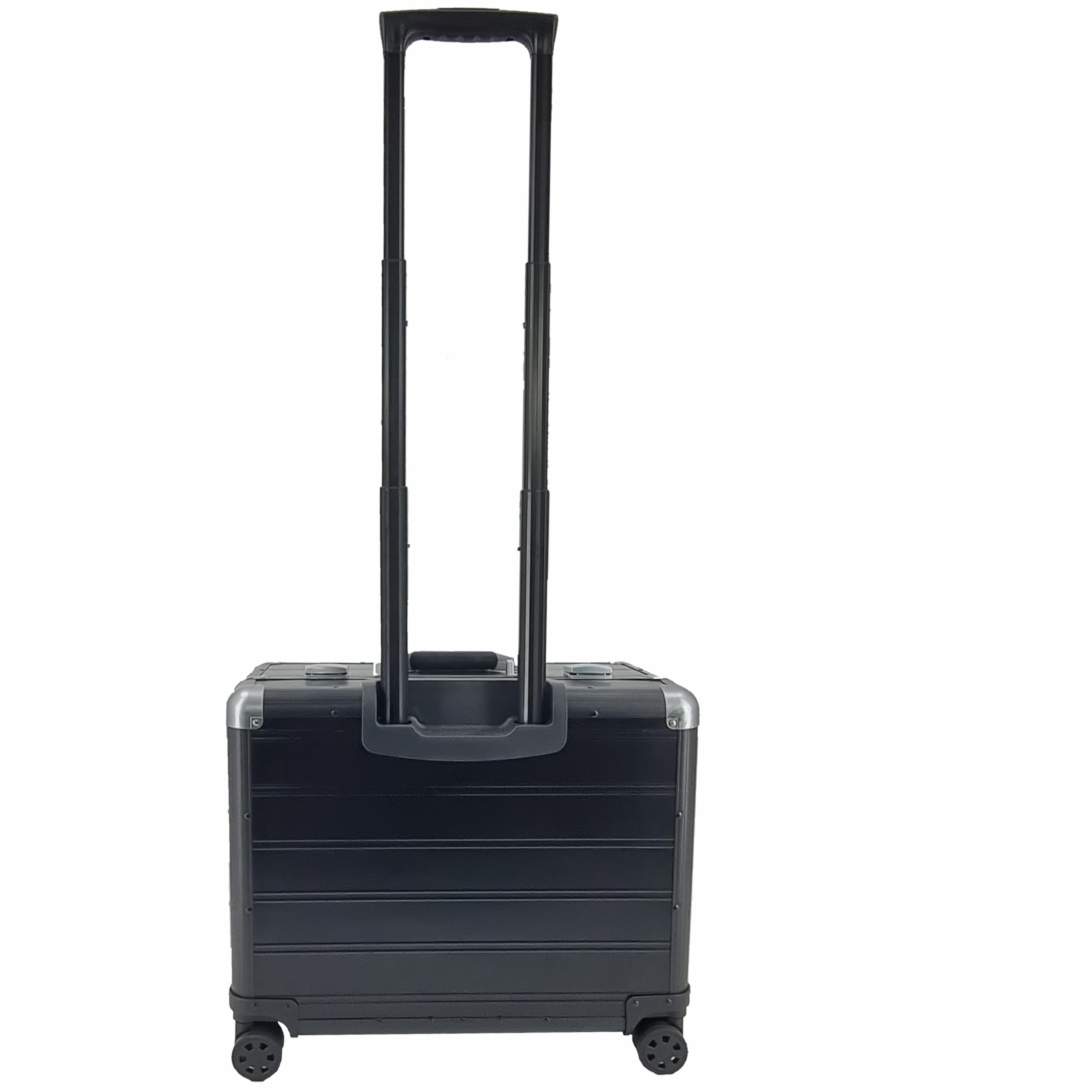 SONOVO Pilotenkoffer mit Vortasche mit Rollen mit Trolley Aluminium in Schwarz 45179 | Alukoffer, Aktenkoffer, Businesskoffer | Für den täglichen Geschäftseinsatz und für Kundentermine