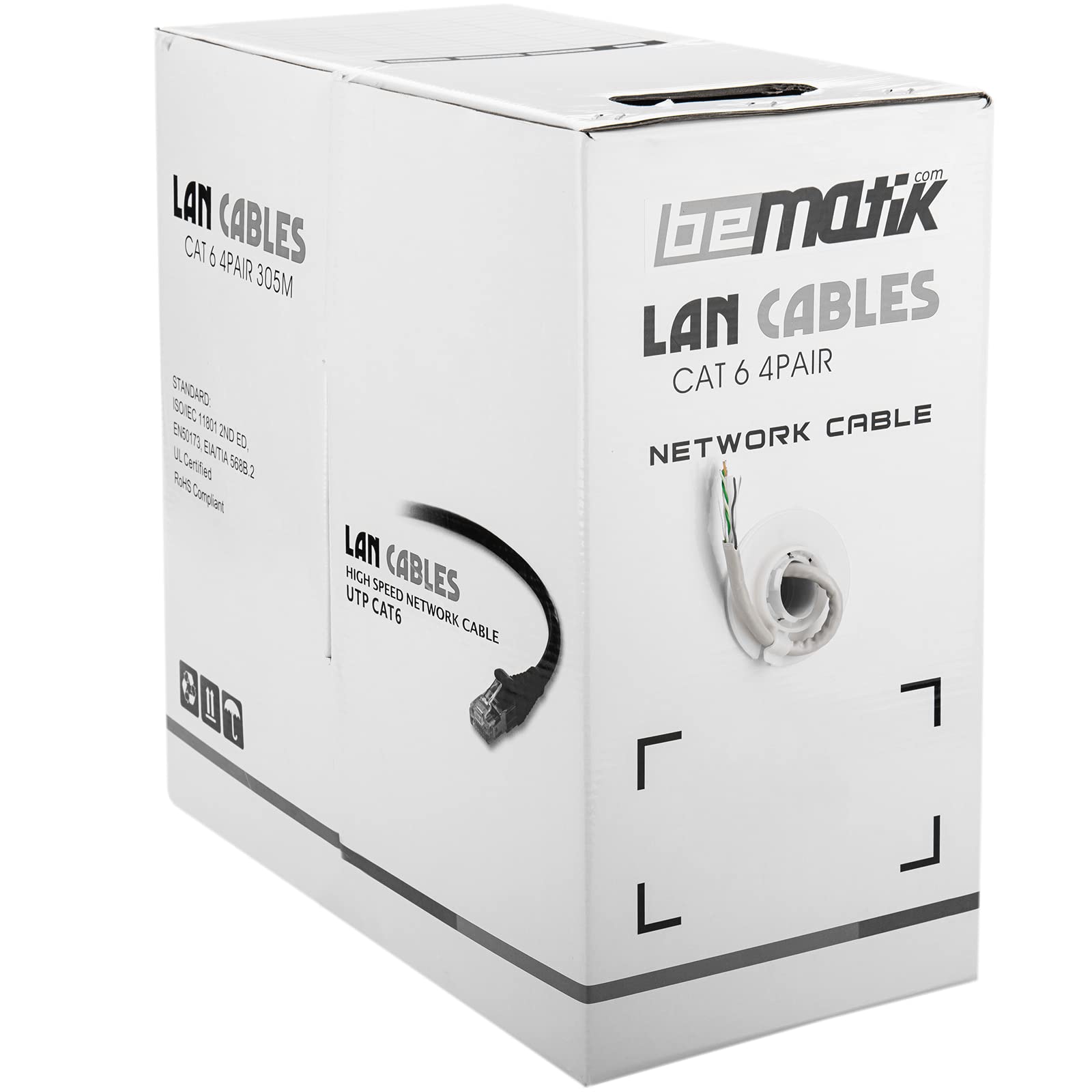 Dahua 305M UTP CAT6 Cable, PVC Outer Sheath, CCA Conductor, HDPE