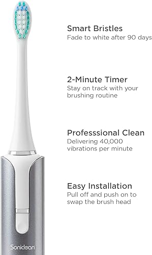 Miniatura 10 de Soniclean Lux - Cepillo de dientes sónico para adultos con 6 cabezales de cepillo de dientes, cepillo de dientes recargable, cepillo de dientes