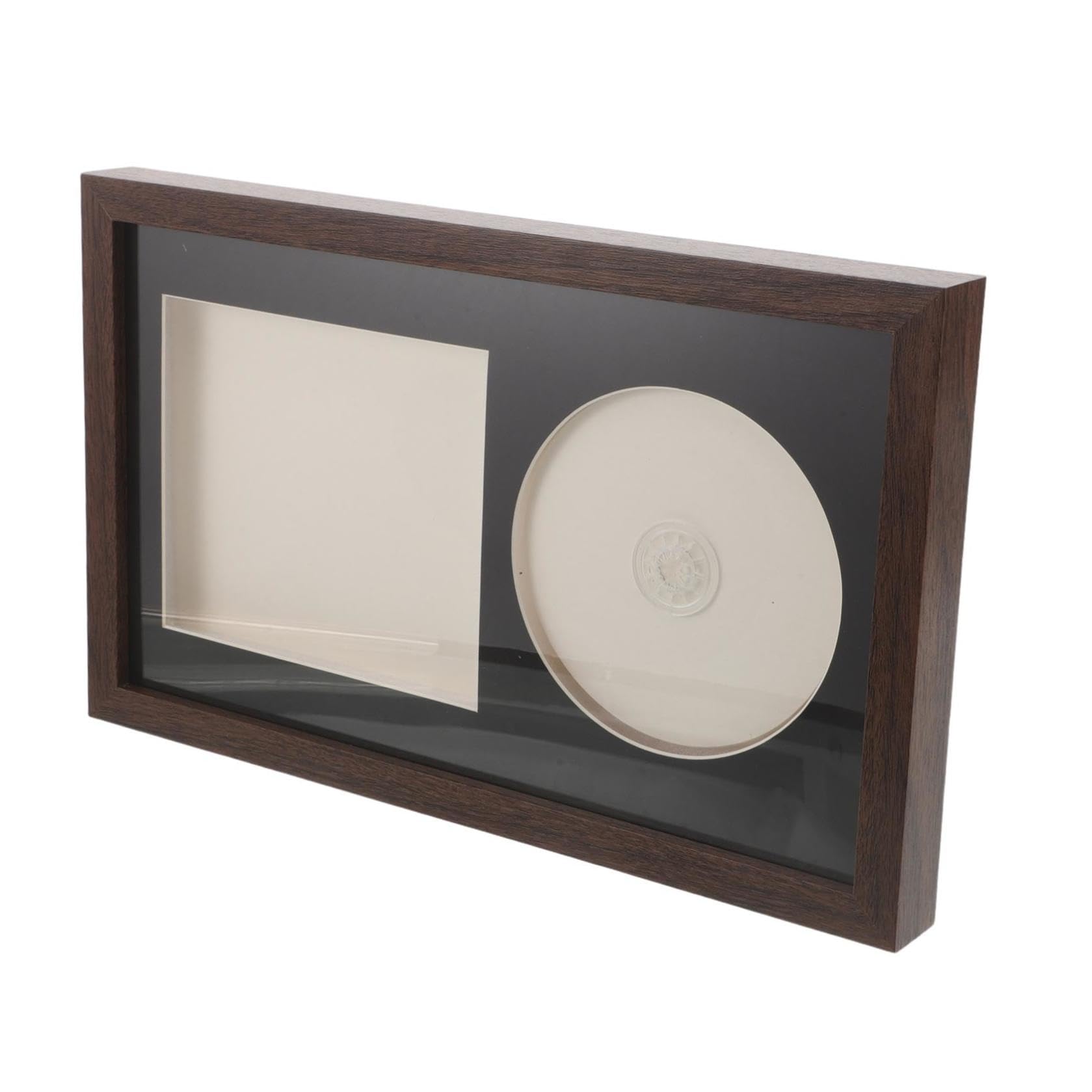 HOMSFOU Cornice per Esposizione Album Musicali e Vinili in Legno Design Cava 3d, Supporto Flessibile per CD e Dischi da Parete o Angolo Musicale