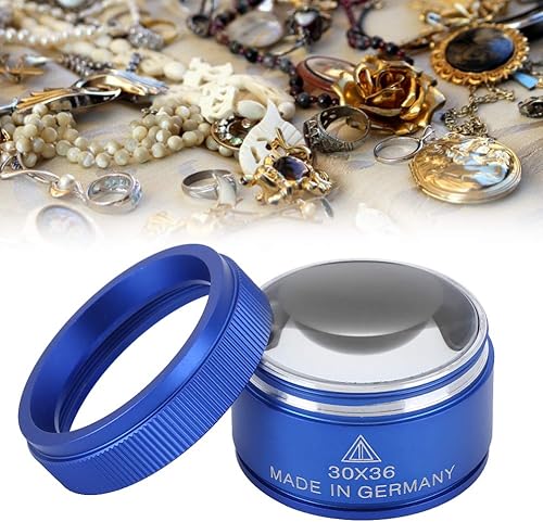 Miniatura 5 de Jewelers - Lupa de bucle de joyería, lupa de mano 30X, lupa de bolsillo portátil, lupa de identificación de joyas, para antigüedades, sellos de