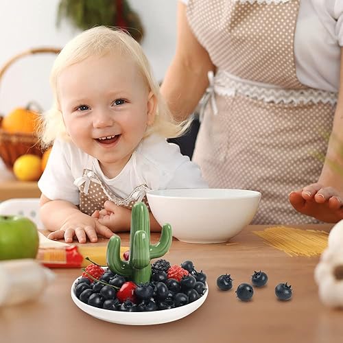 Miniatura 5 de Arándano artificial, 50 unidades de arándanos falsos sin escarcha realistas de simulación de bayas azules de frutas falsas para manualidades, hogar,