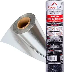 Manta Térmica para Telhado Dupla Face 1mx25m² Aluminizada Metalizada Refletiva Subcobertura Proteção Conforto Térmico Economia