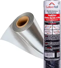 Kit Telheiro Manta Térmica Dupla Face 25m² Subcobertura De Telhado + 02 Fitas Emenda União (3.0, Quilogramas)