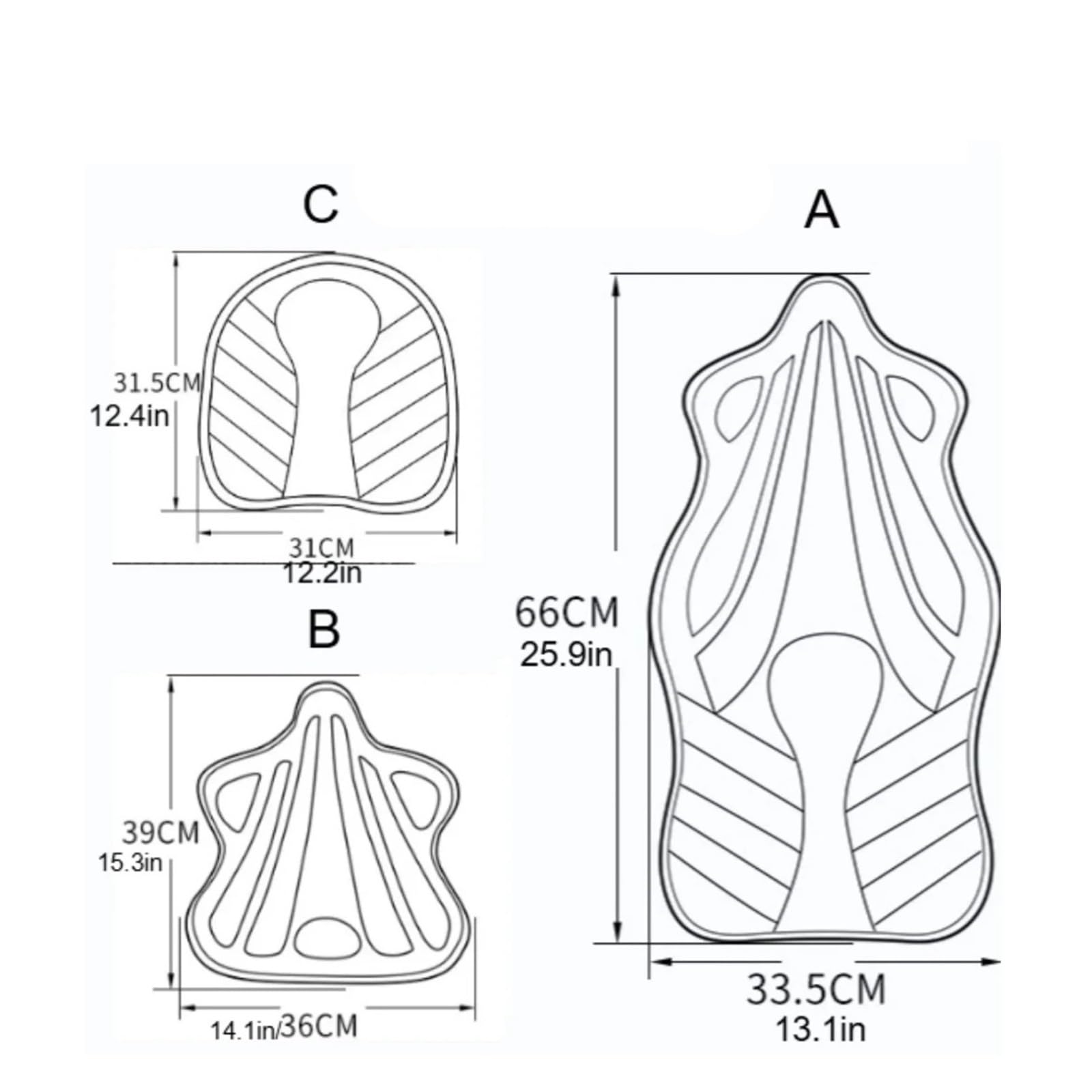Cuscino per sella moto Sedili Per moto ammortizzanti, veicoli elettrici ventilati e dissipatori di calore per accessori sedili(Black-C)