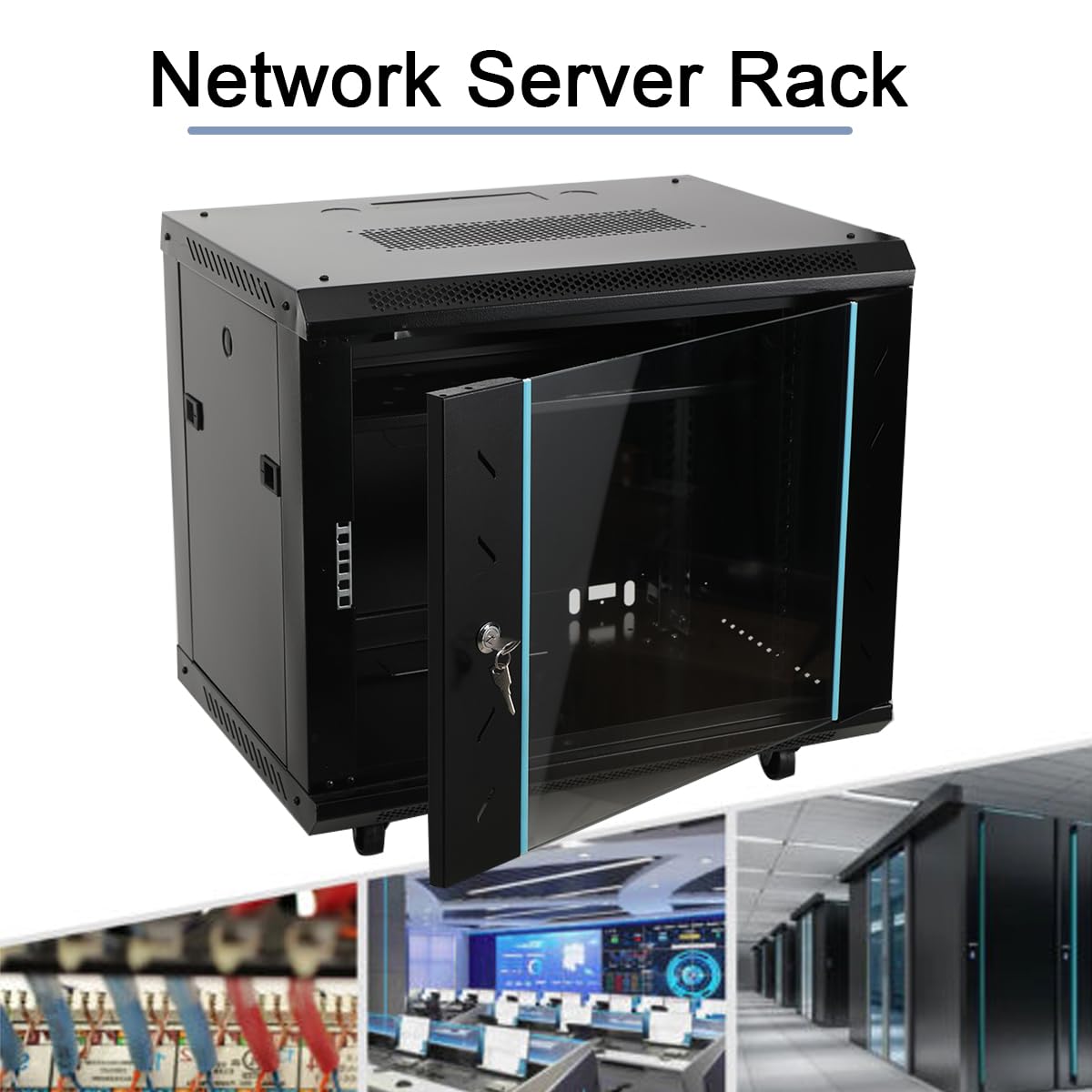 9HE Netzwerkschrank Serverschrank, zur Wand- oder Standmontage | Netzwerk-Wandschrank Server Rack Tragfähigkeit 60kg, 600×450×500mm