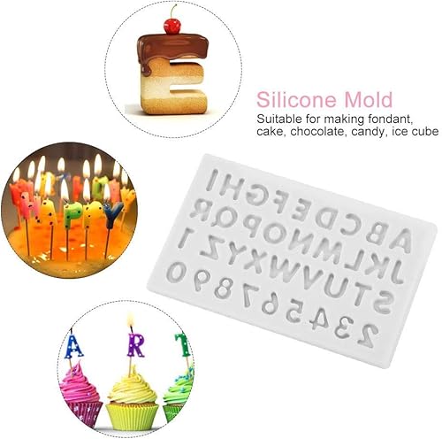 Miniatura 3 de Moldes de fabricación de formas de letras de silicona para pastel de caramelo fondant de chocolate herramienta de decoración (gris)