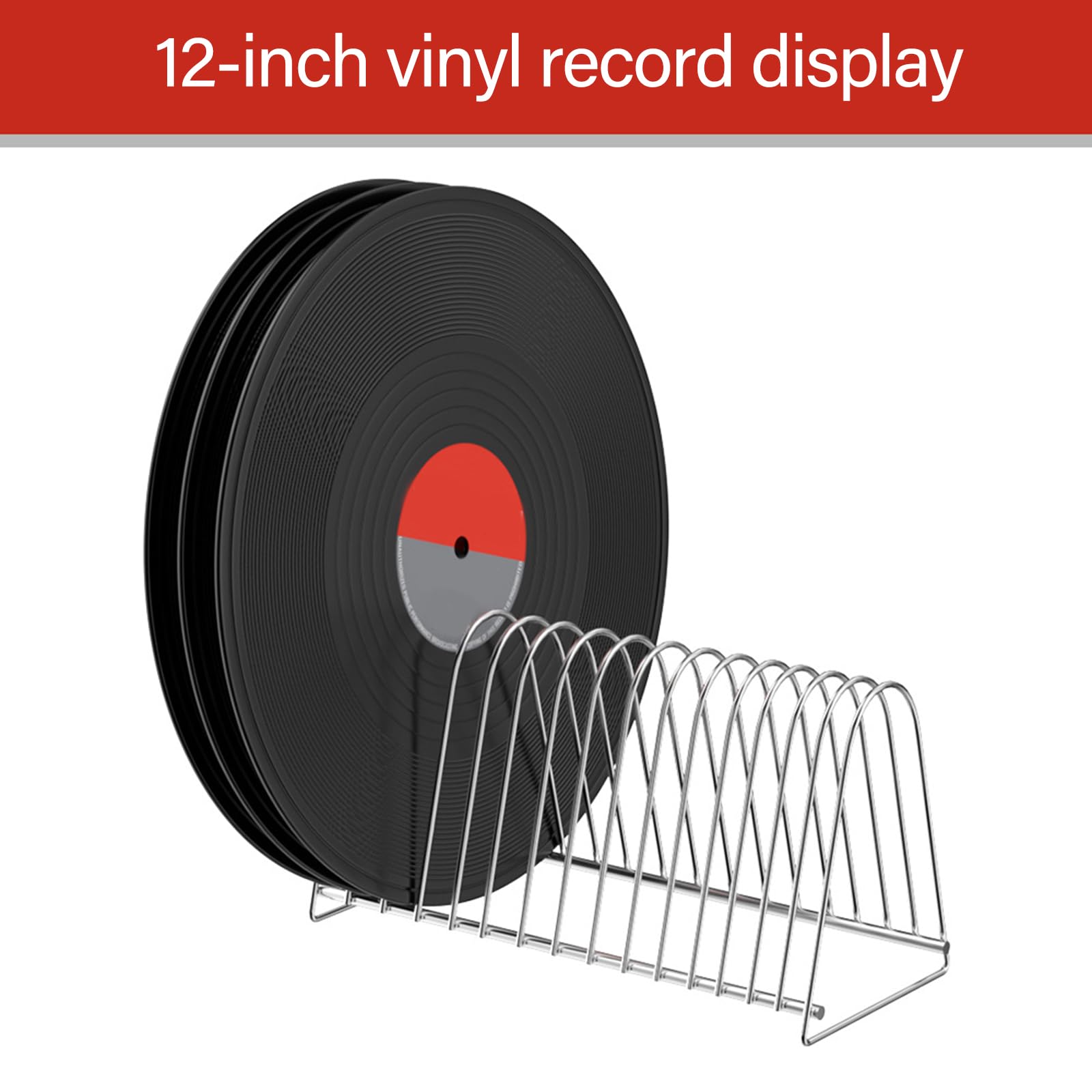 Metalowy stojak na płyty winylowe z 15 przegródkami na albumy 18 cm i 30 cm, stylowy uchwyt na płyty winylowe do każdego pomieszczenia, rozwiązanie do przechowywania dla miłośników muzyki