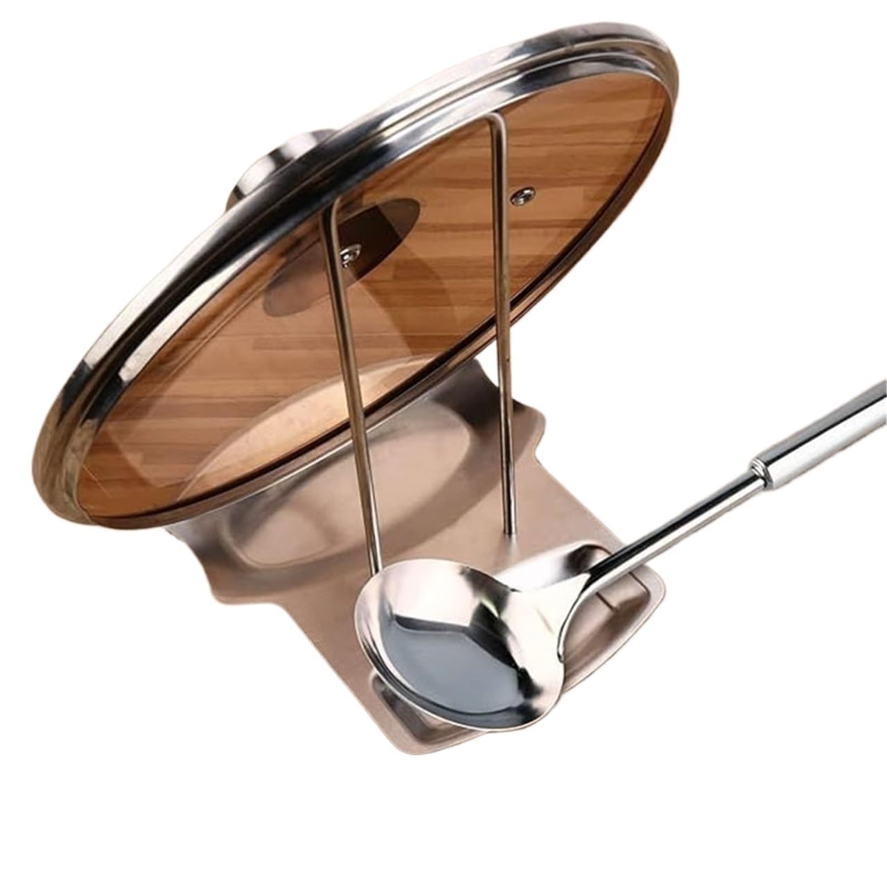 LYVQZPWLR Pot Lid Organizer Rack, Pan Lid Holder Pot Lid Rack Detachable Spoon Cookware