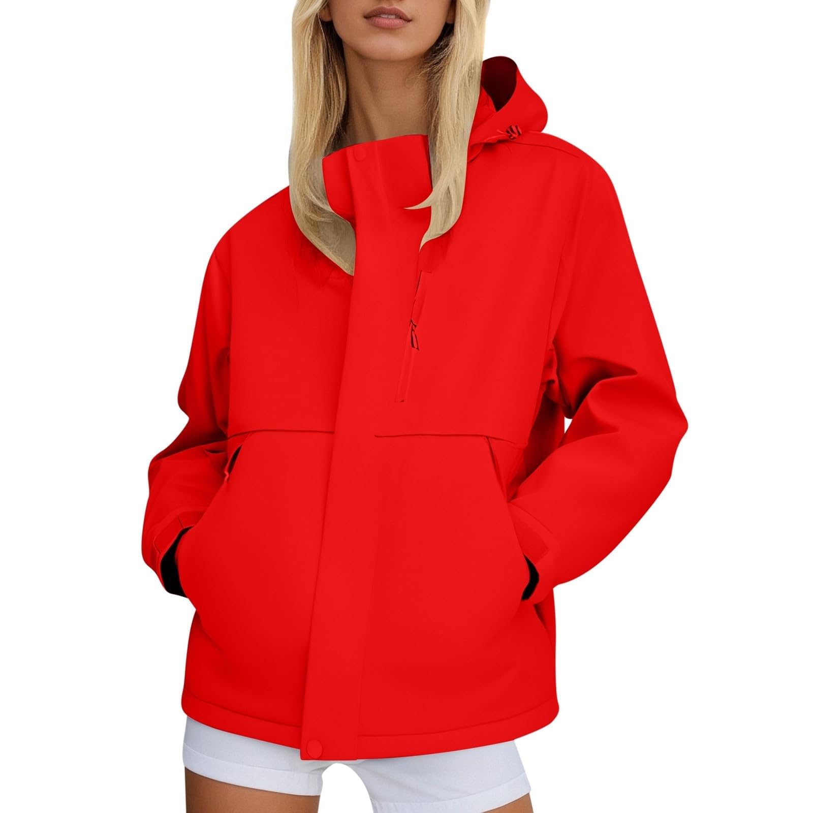 Chaquetas Impermeables Para Mujer, Cortavientos Ligero, Senderismo, Viajes, Exteriores, Con Bolsillos Gorro Orejeras Mujer Chaqueta Capucha Y Cremallera Capelina Lluvia Chubasquero