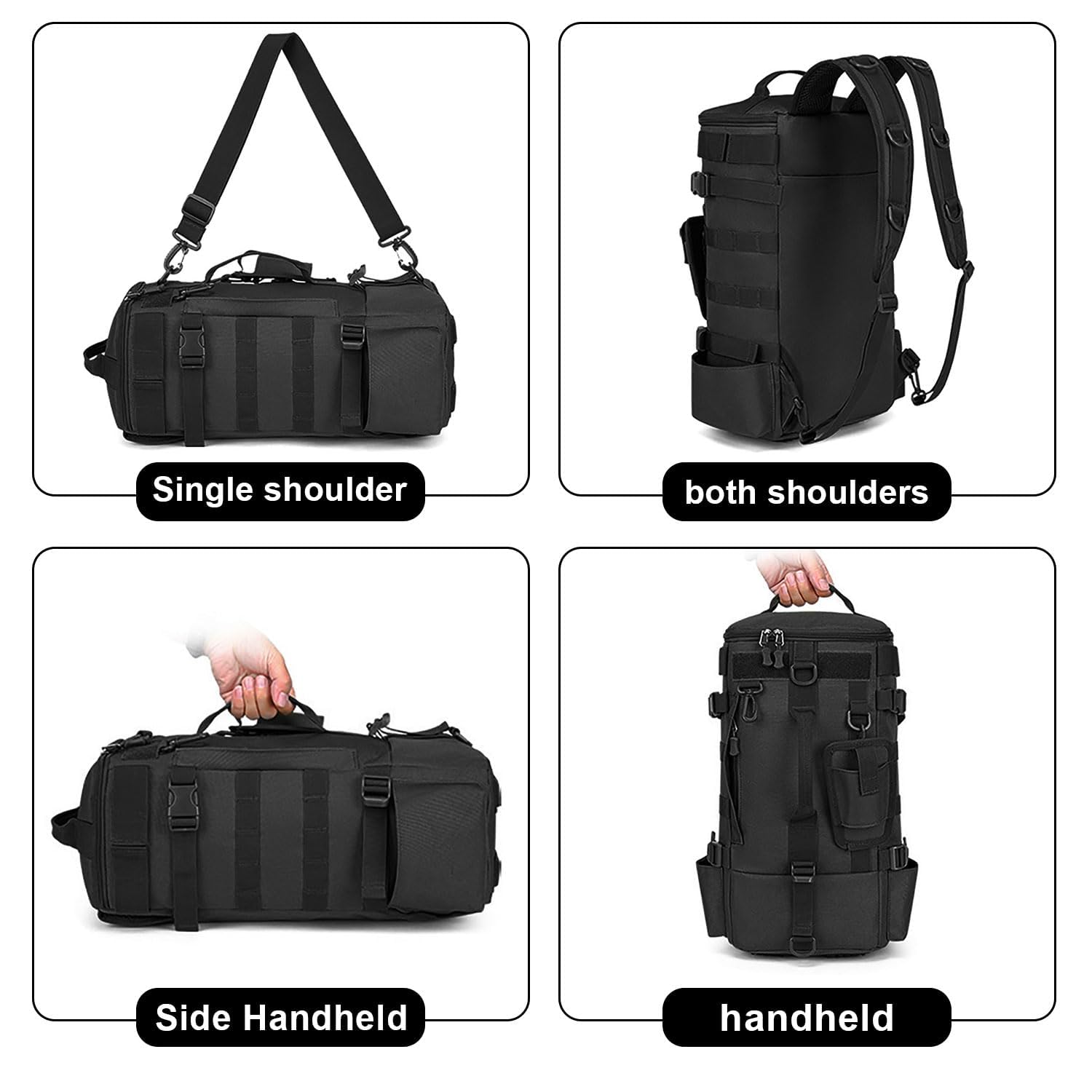 Zaino da Pesca, Borsa da Pesca Impermeabile in Tessuto Oxford,Zaino Multifunzionale di Grande Capacità, adatto per Campeggio, Ciclismo, Pescas, Sport All'Aperto