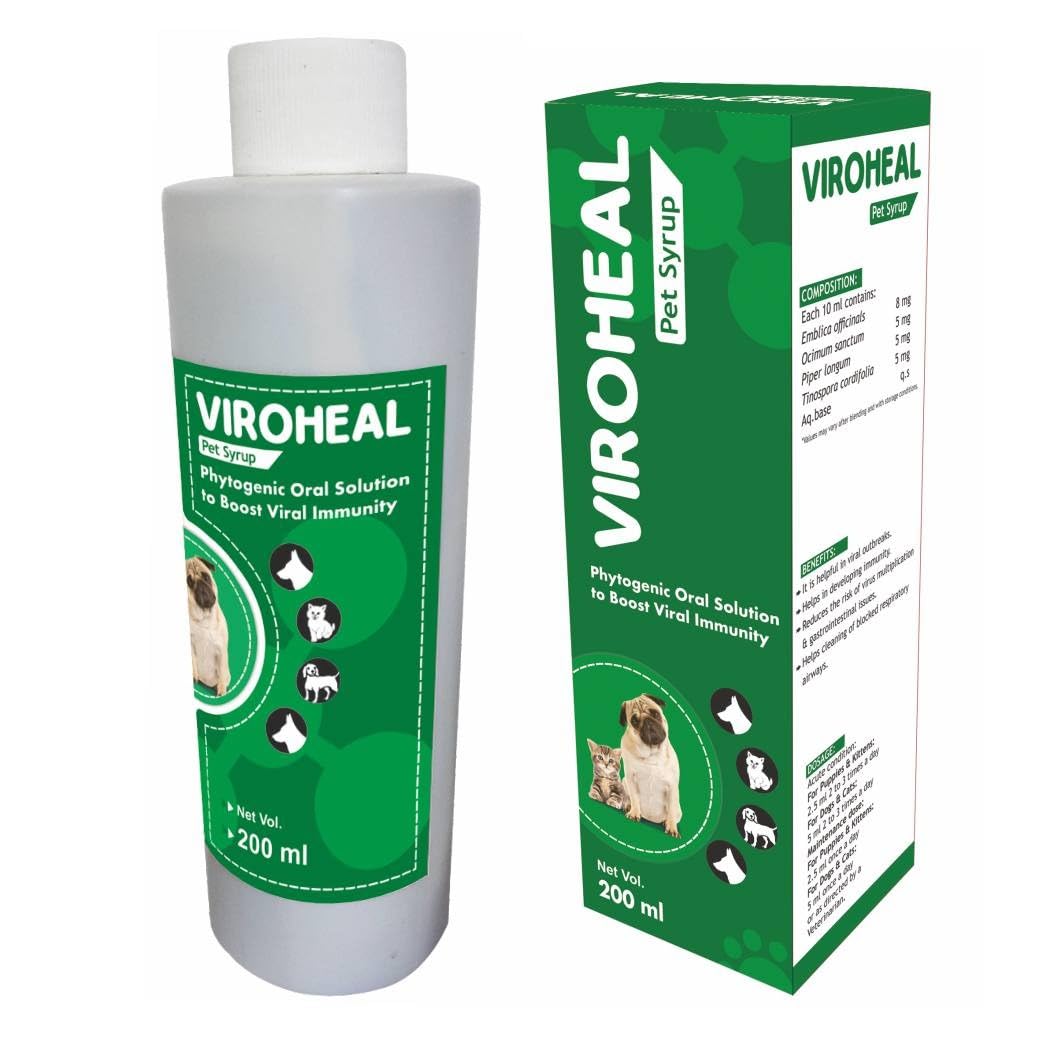 VIROHEAL Pet Syrup Health Supplements || Healthy Immune System, Growth & Developments || Pet Syrup for Adult Dogs & Cats 200ml- (Liquid) (B0CM68JHNT) Amazon Price History, Amazon Price Tracker