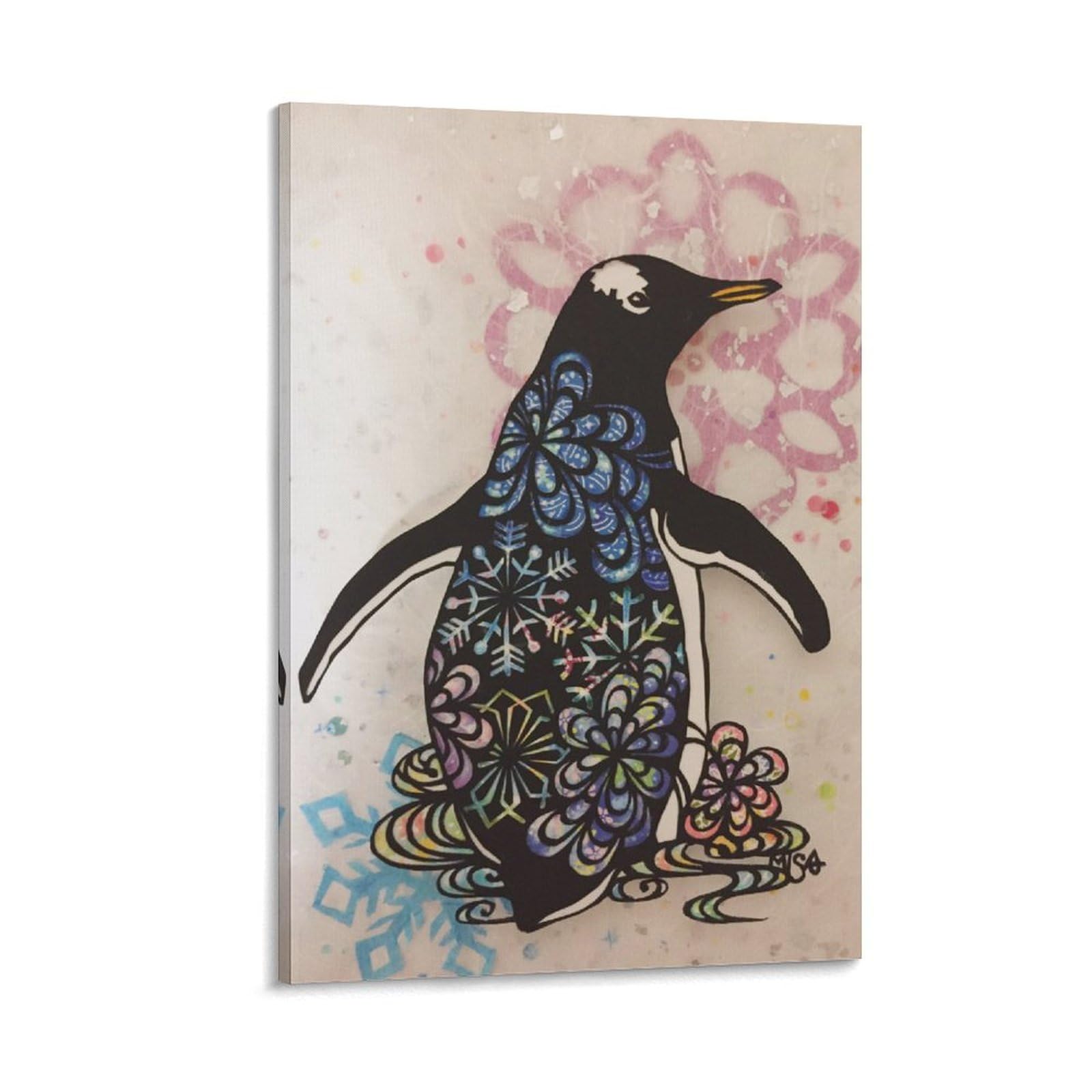 Amazon.co.jp: ペンギン 切り 絵 図案 キャンバス プリント 部屋飾り