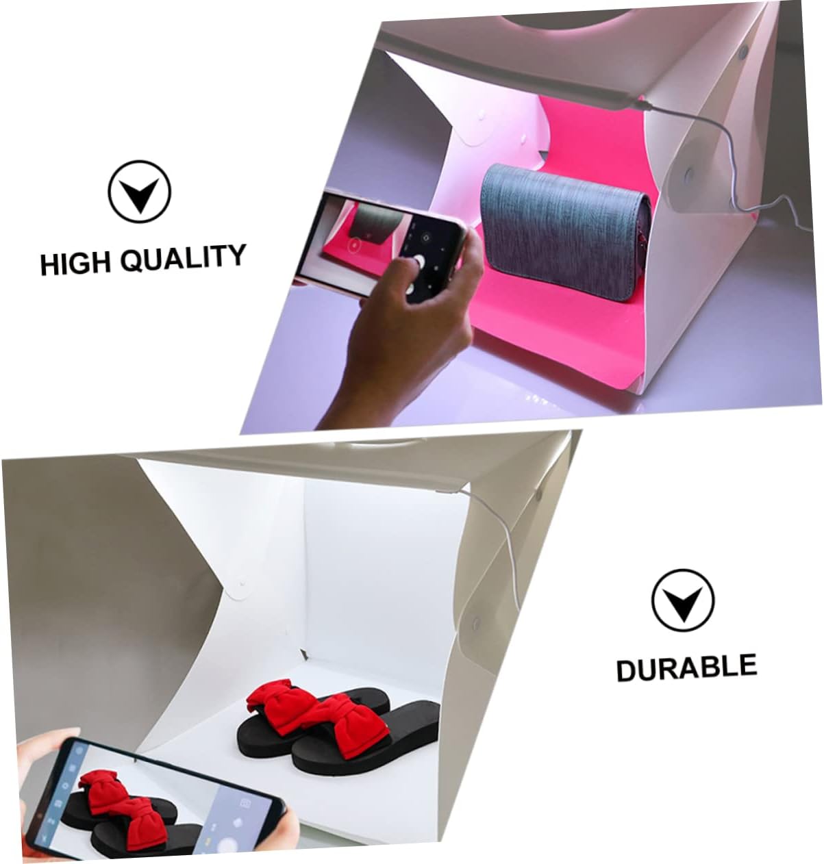 1 PC Portable Small Folding Light Box for Photography Studio Tent with Built LED Lights and Color Backgrounds for Product Photo Props and Online Selling