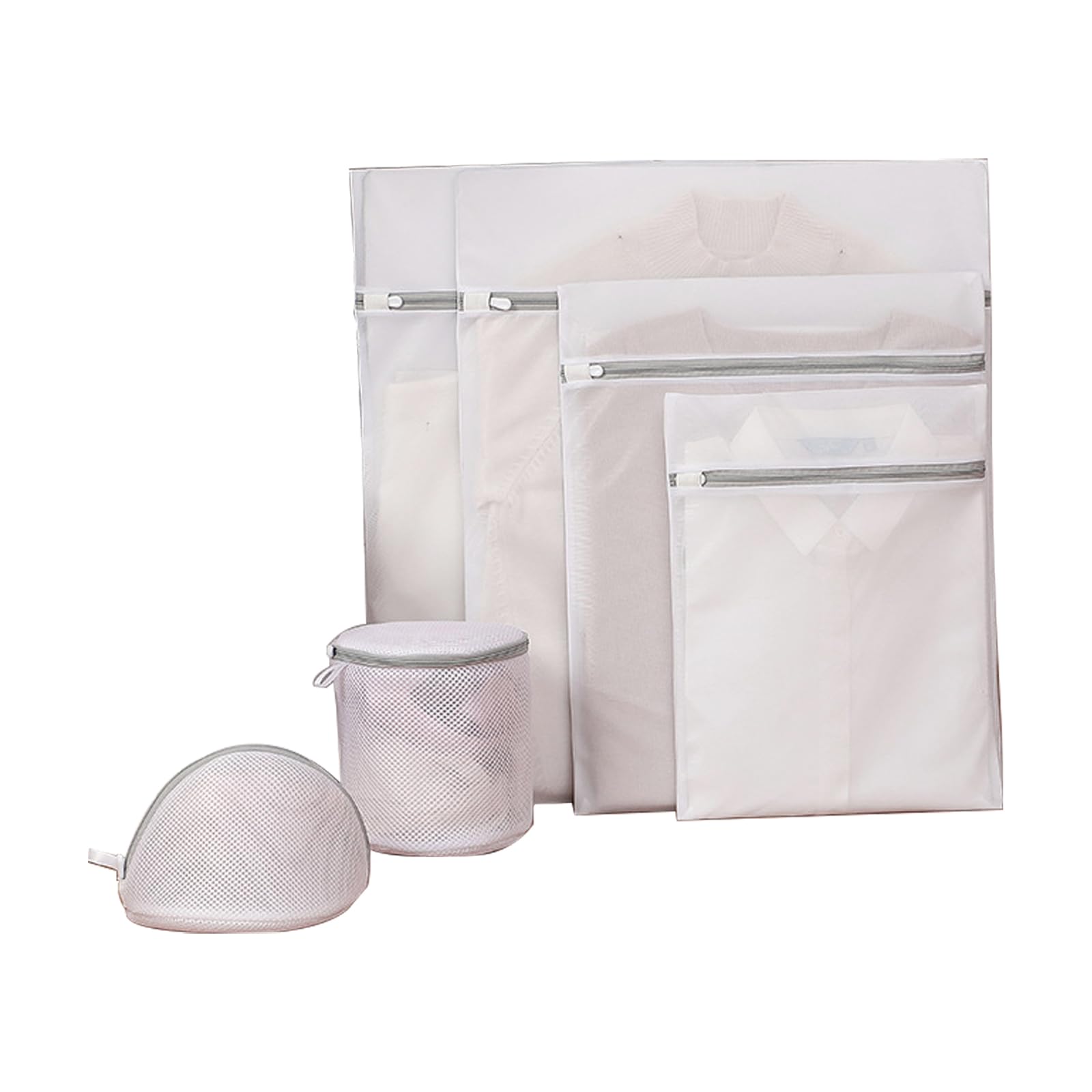 6 Stück Netz-Wäschesäcke Set Wäschebeutel für Waschmaschine Laundry Bag mit Reißverschlu Wäschenetze BH Wäschenetz Waschbeutel für Waschmaschine Feinwäsche Dessous, Kleidung und Reisen 6 Größen