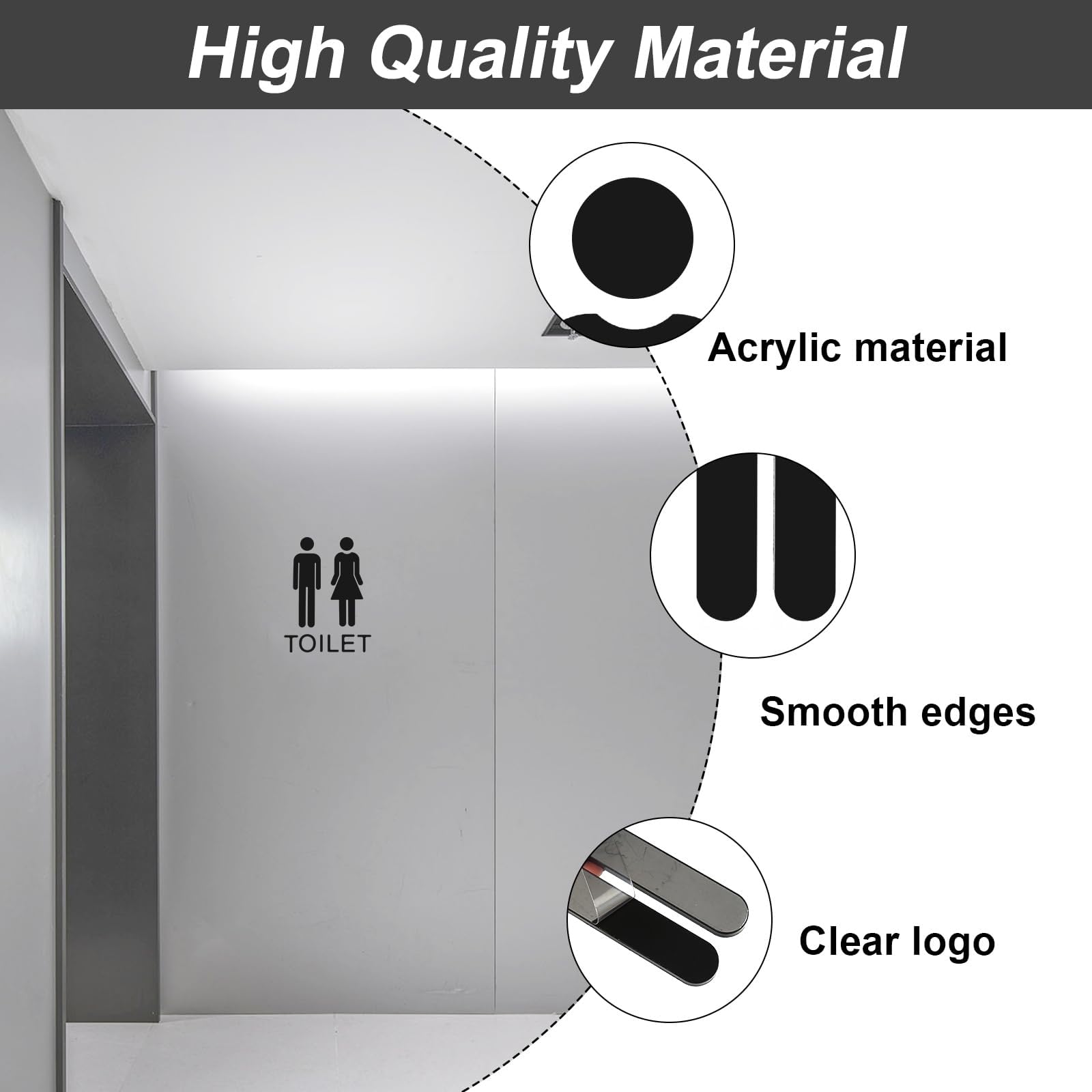 Cartel de Inodoro, Símbolo de Inodoro Cartel Baño Mujer Hombre WC Placa para Puerta de Inodoro, Adhesivo Señales Baño Pegatina para Inodoro Baño Cartel Señal WC