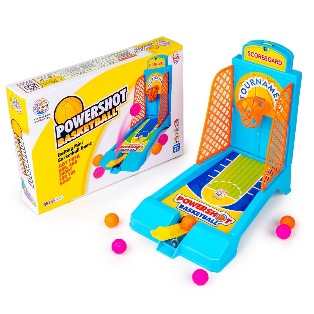 Game Phactory Powershot Basketball Finger Board Game Tabletop & Miniature Gaming Basketball Set Travelling Toy for Kids