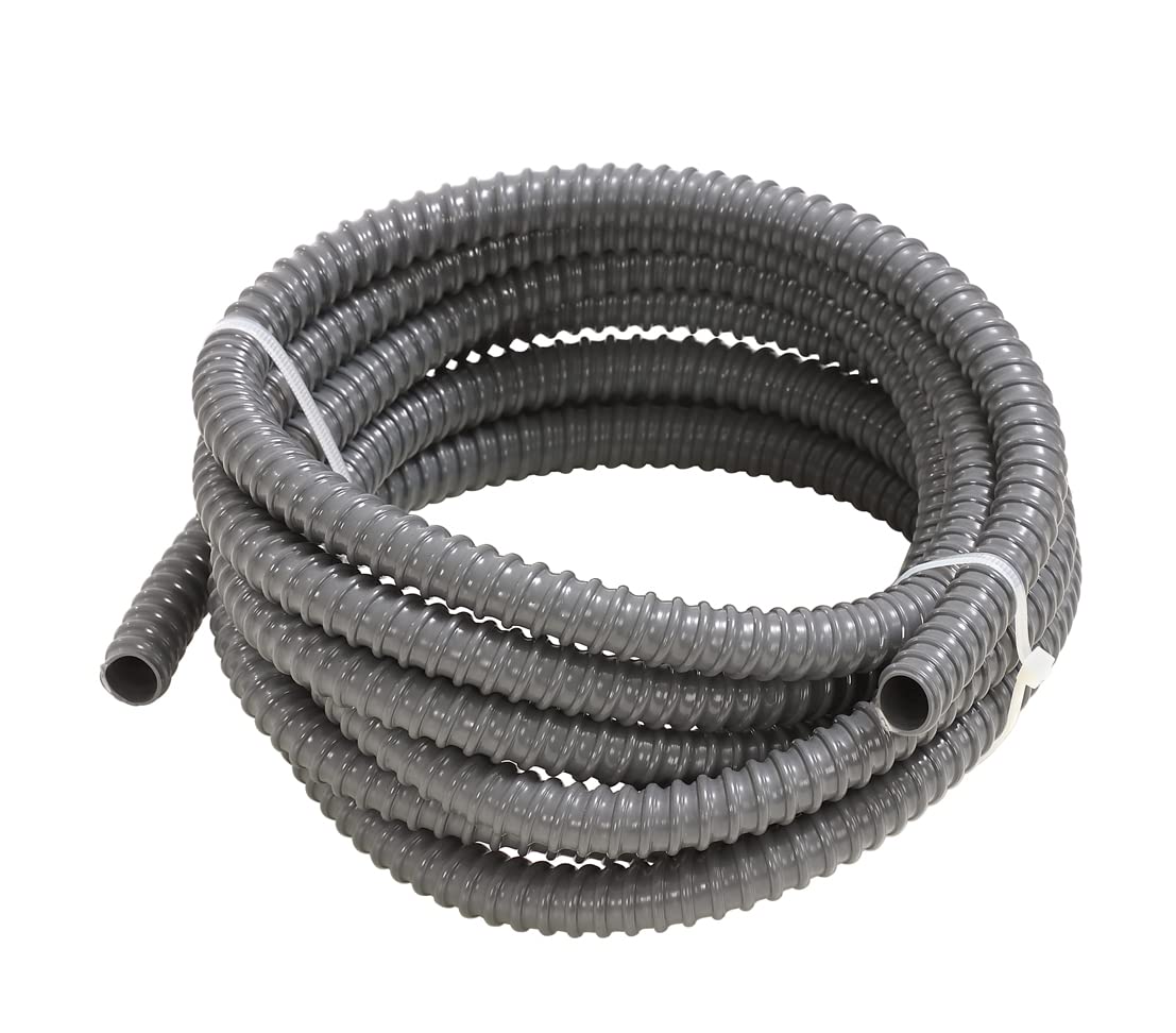 Dehner Spiral Hose as Fountain or Pond Hose 18.5 mm Length Approx. 4 m Plastic Grey