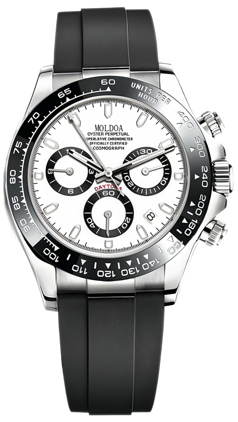 MASTOPPagani Design Daytona Homage Men's Watch Panda Analog Quartz Japan Movement Chronograph Luxury Wrist Watch Business Waterproof Silicone Strap Sports Pagani Watches for Men