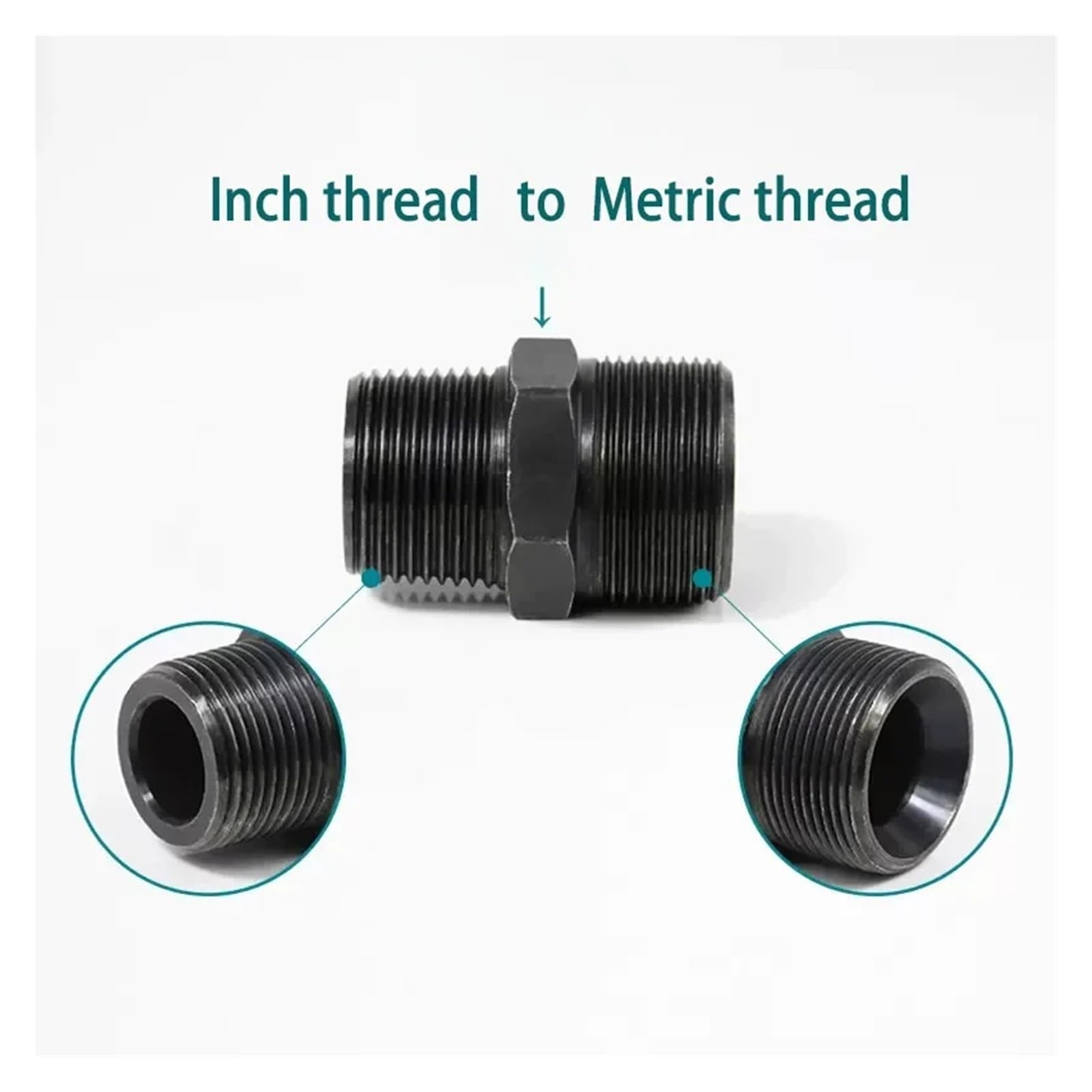 Adaptador hidráulico métrico a pulgada 1/8-3/4