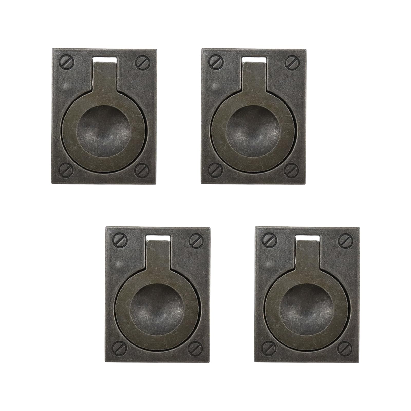 T Tulead 4 Pcs Embedded Folding Handle 35mm x 45mm Vintage Cabinet Pulls Handles Dresser Pulls with Screws for Bedroom, Kitchen