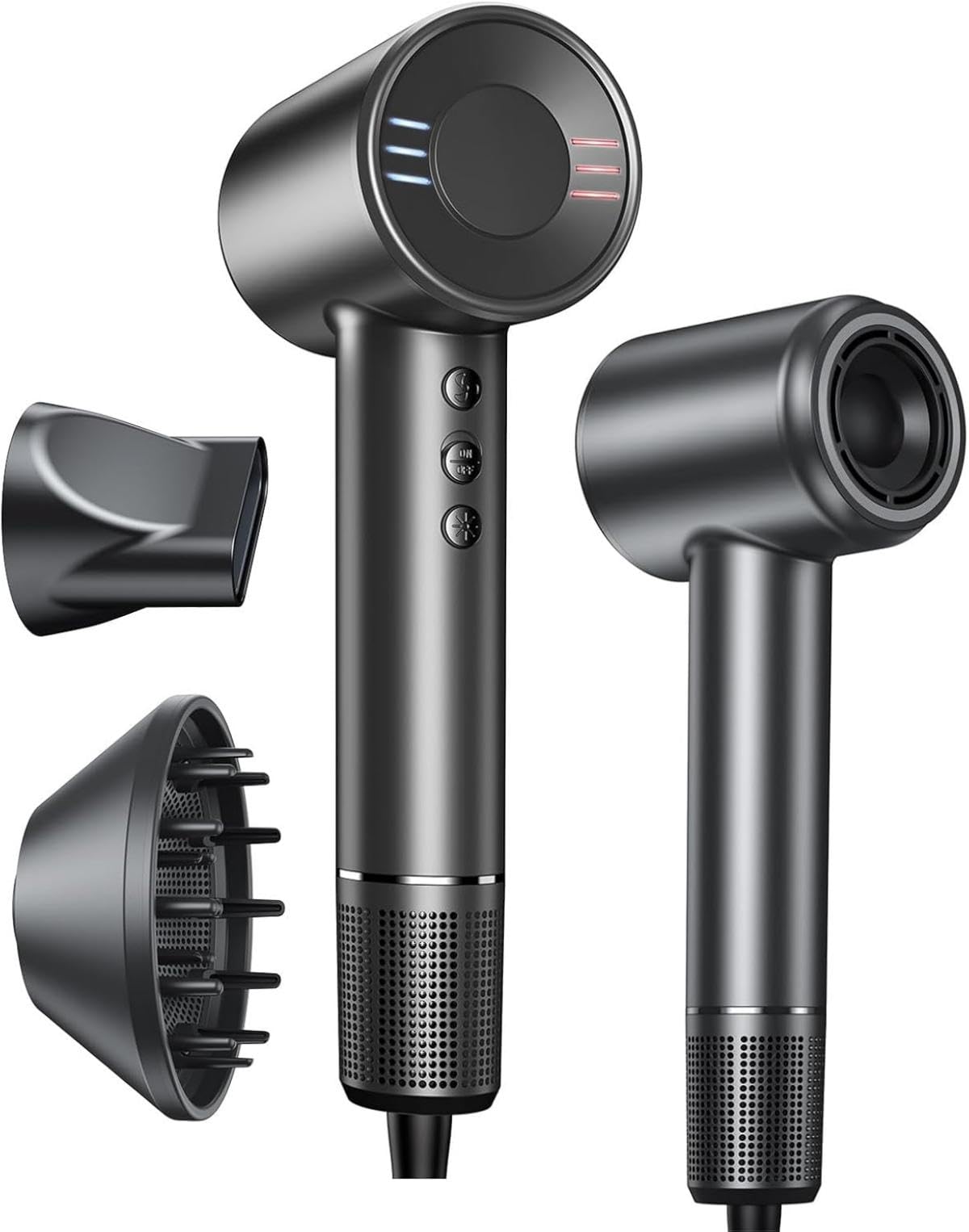 Bopcal Seche Cheveux Professionnel avec Diffuseur - 160000rpm Séchage Rapide pour les Boucles, Sèche Cheveux Ionique avec 500 Millions pour Salon et Voyage, Cadeau