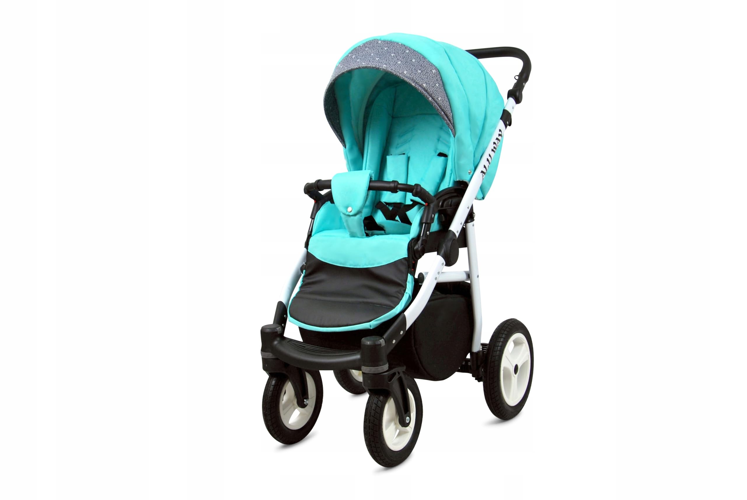 BabyLux® Zestaw wózków dziecięcych 3 w 1 – Alu Way – w zestawie wanienka dla niemowląt, fotelik sportowy, fotelik samochodowy – zestaw wózków dziecięcych z torbą do przewijania, osłoną