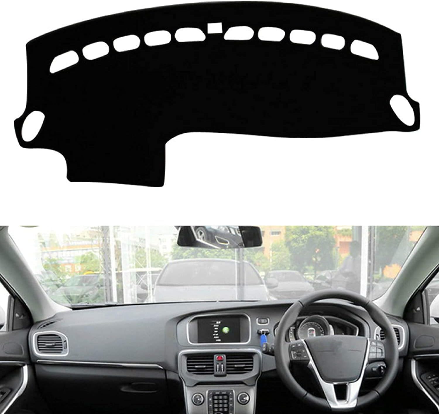 ZhangXD Car Dashboard Cover for Volvo V40 2013 2014 2015, Non-Slip Dash Board Sun Shield Protector Anti-Glare Anti Dust Interior Accessories